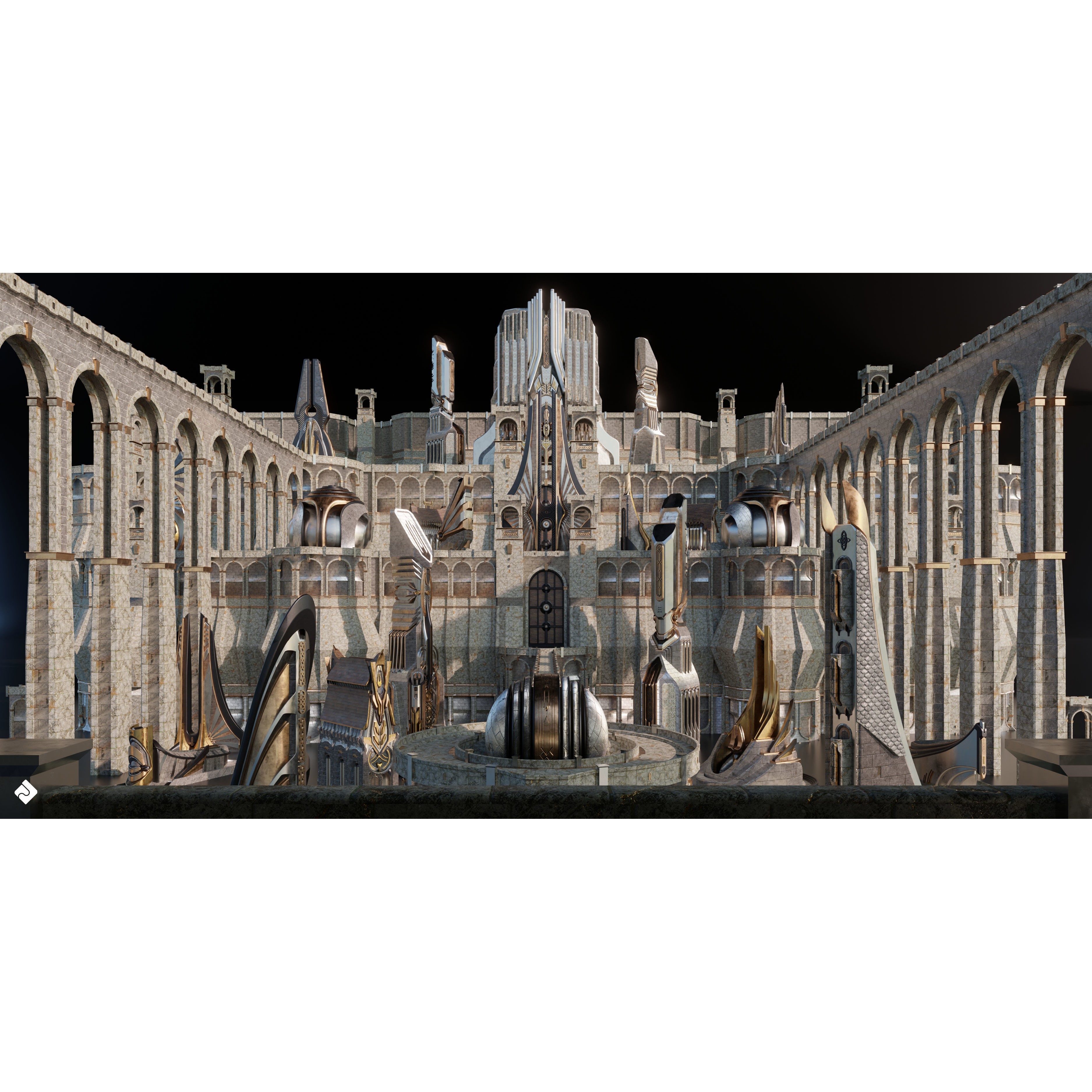 Neo Asgard - Fantasy Building Assets 3D Model - View 16