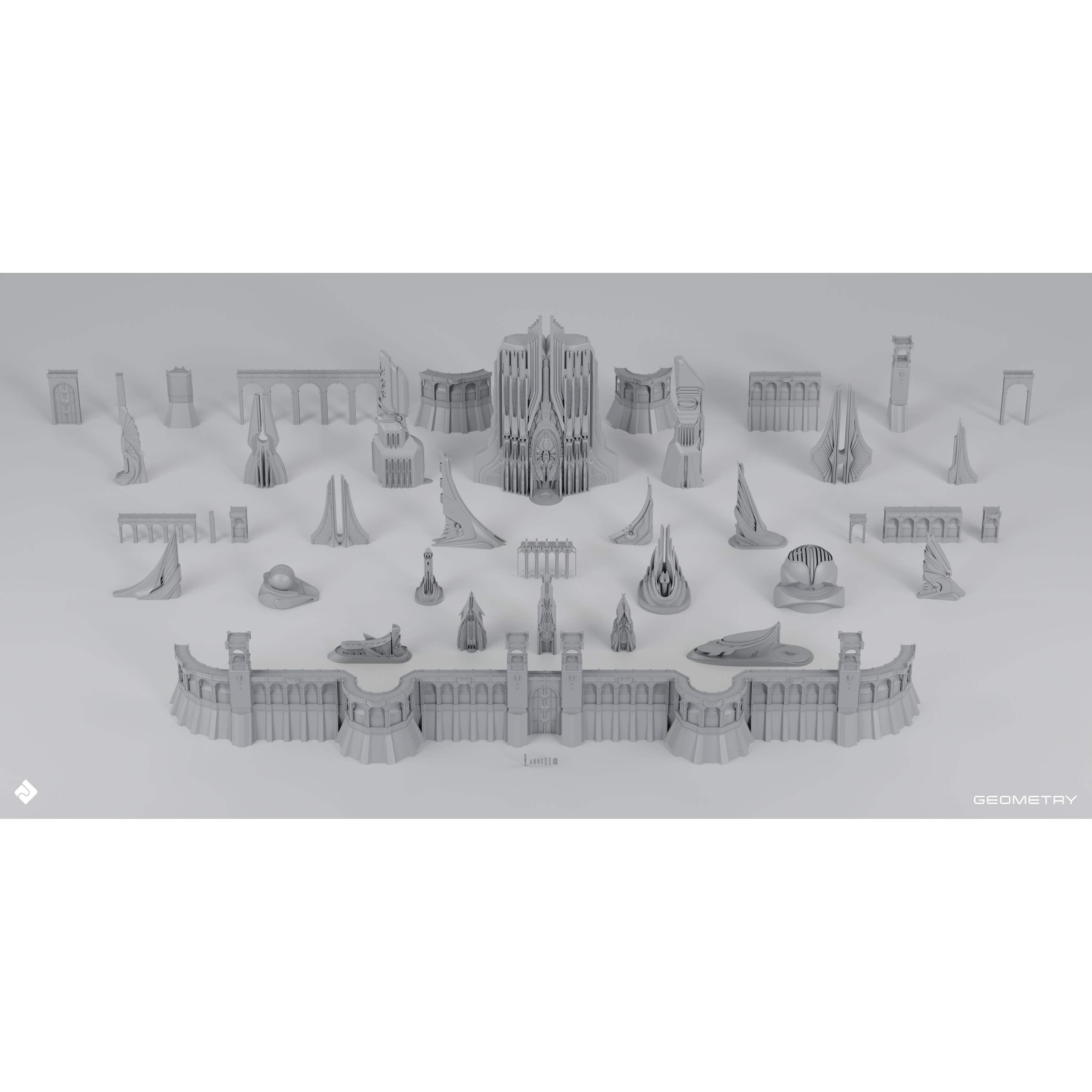 Neo Asgard - Fantasy Building Assets 3D Model - View 7