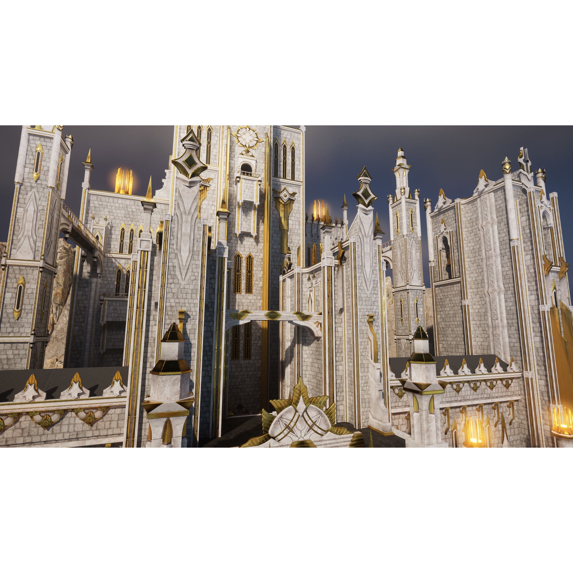 White Castle 3D Model – Low Poly Architectural Asset, FBX - View 5