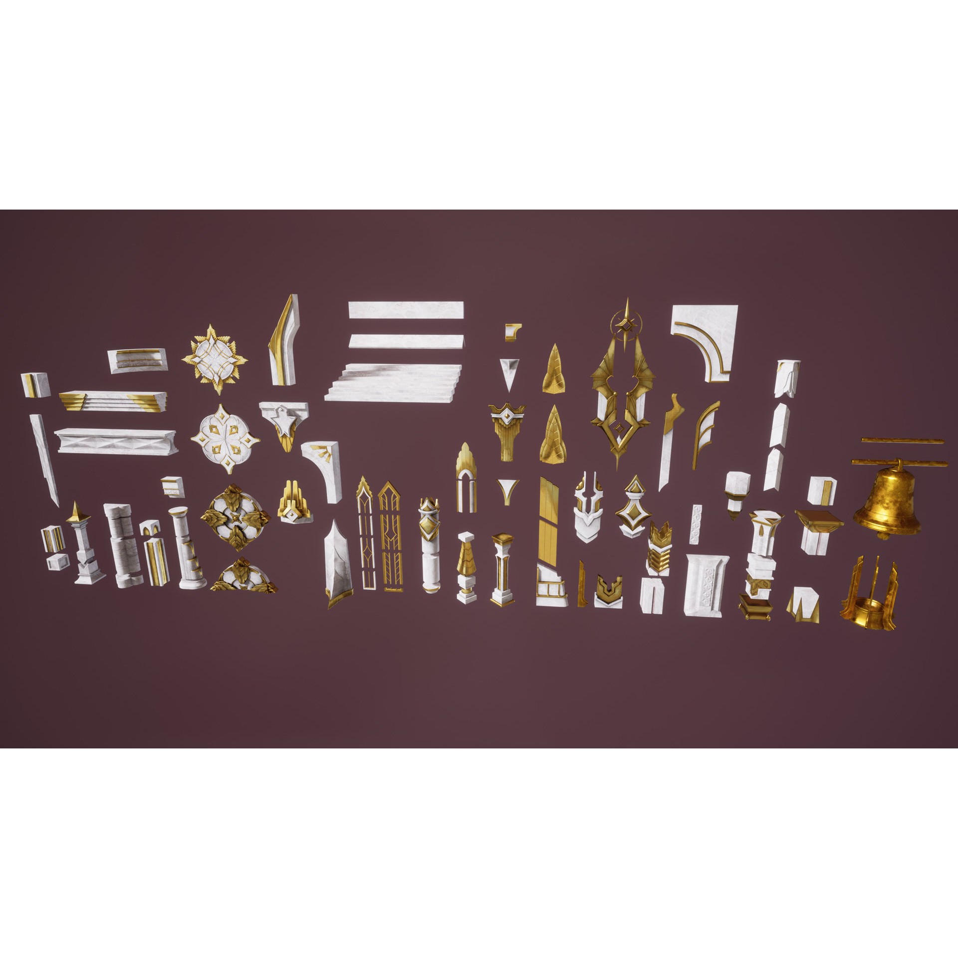 White Castle 3D Model – Low Poly Architectural Asset, FBX - View 7