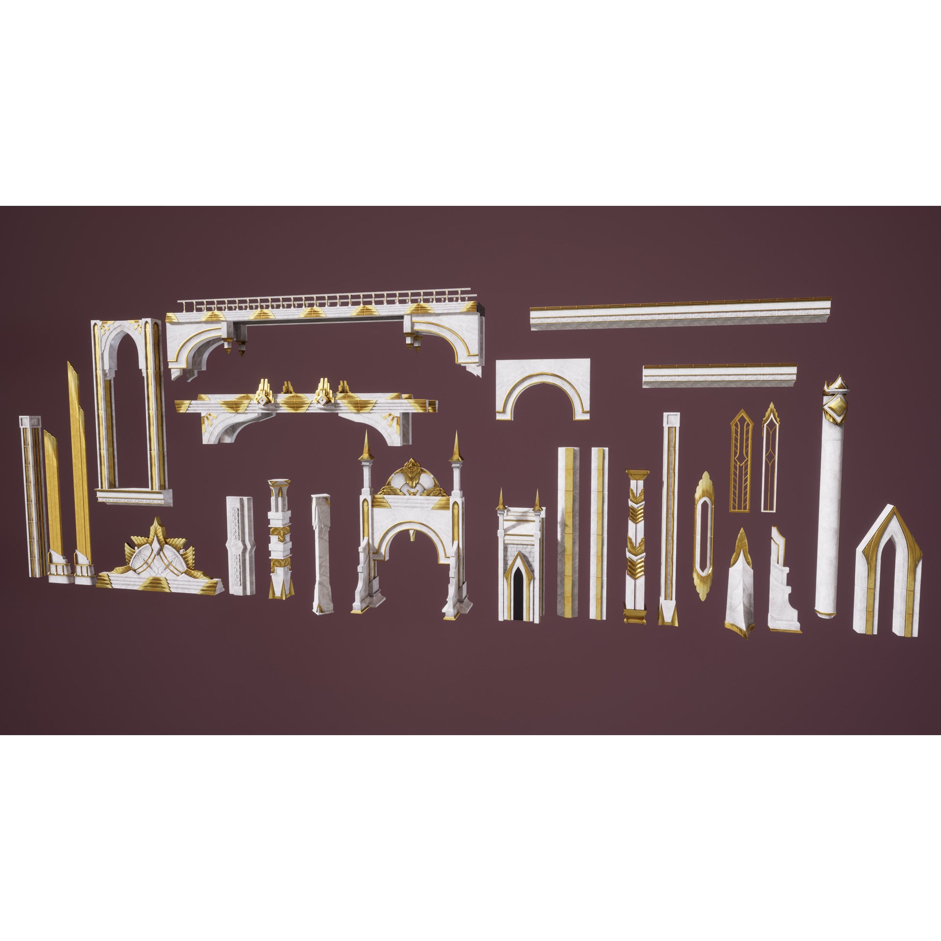 White Castle 3D Model – Low Poly Architectural Asset, FBX - View 8