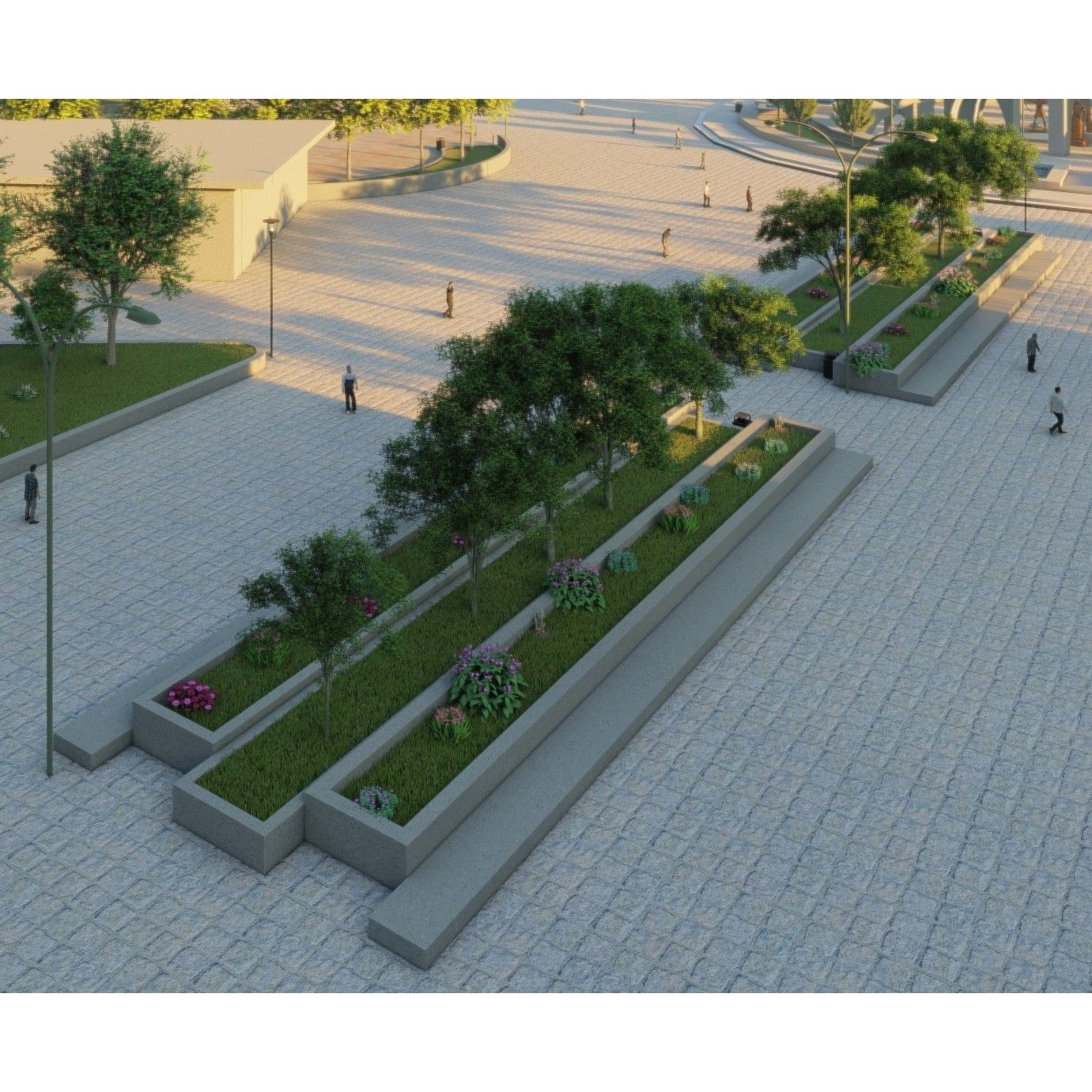 Private Park Landscape 3D Model – Detailed Urban Environment Plans, FBX, OBJ - View 16