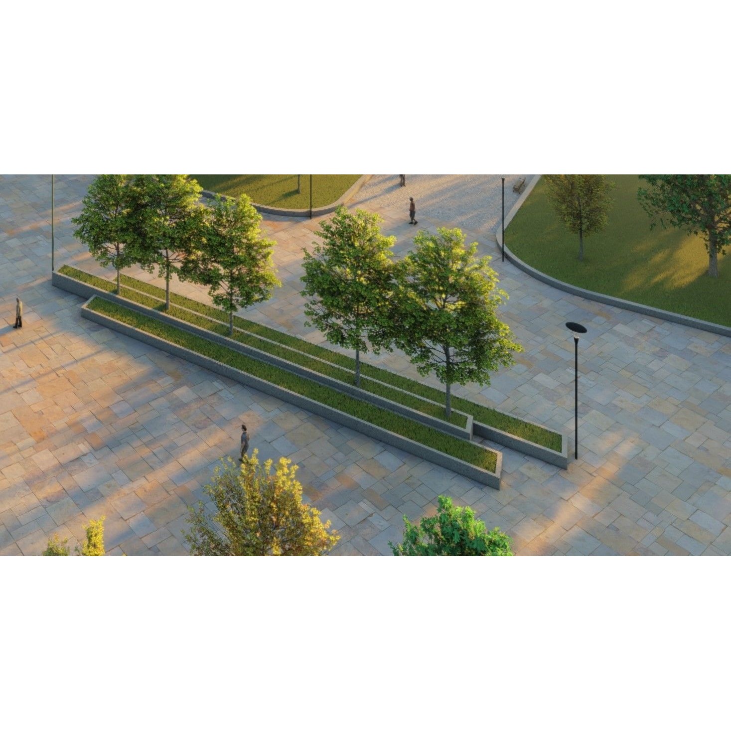 Private Park Landscape 3D Model – Detailed Urban Environment Plans, FBX, OBJ - View 17