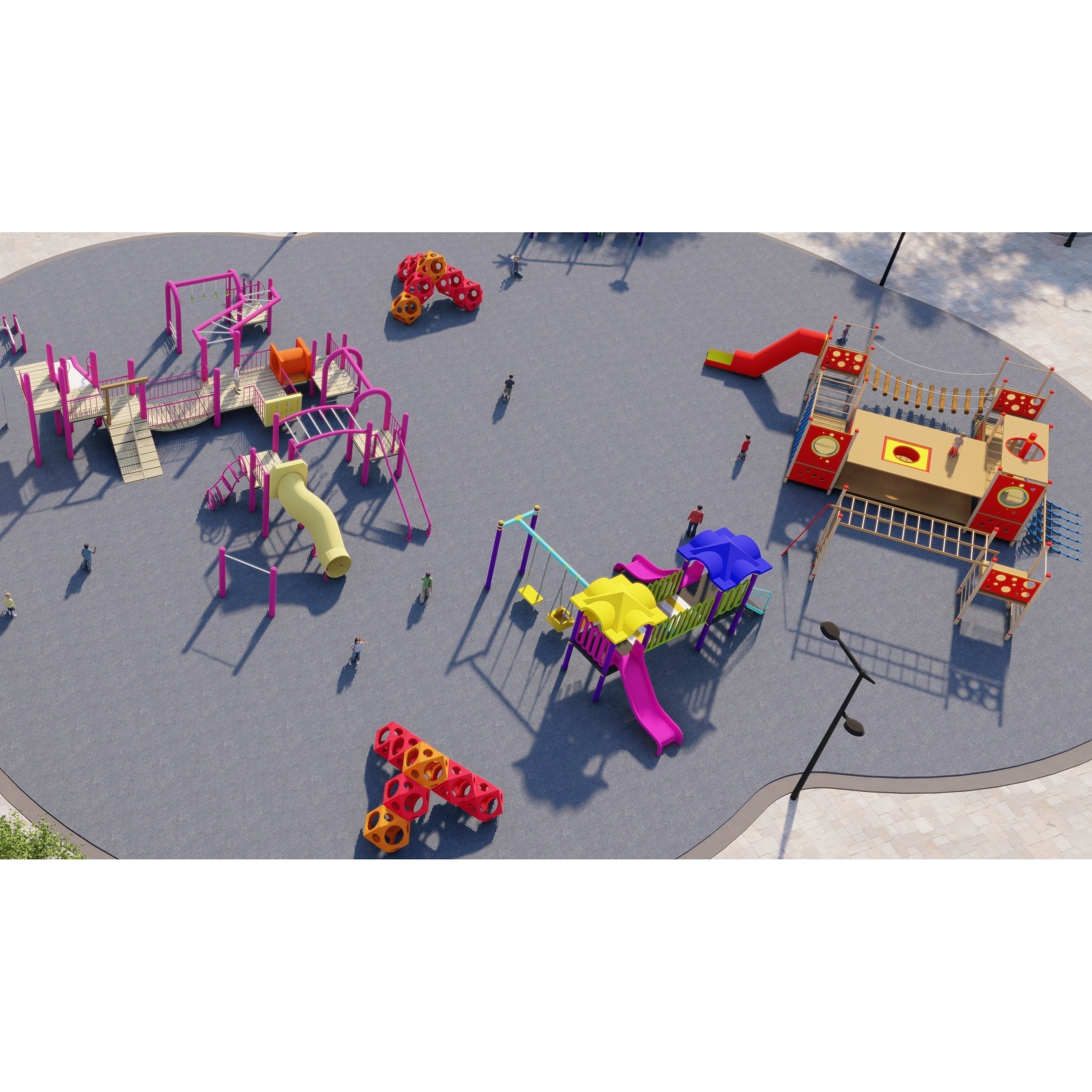 Private Park Landscape 3D Model – Detailed Urban Environment Plans, FBX, OBJ - View 18