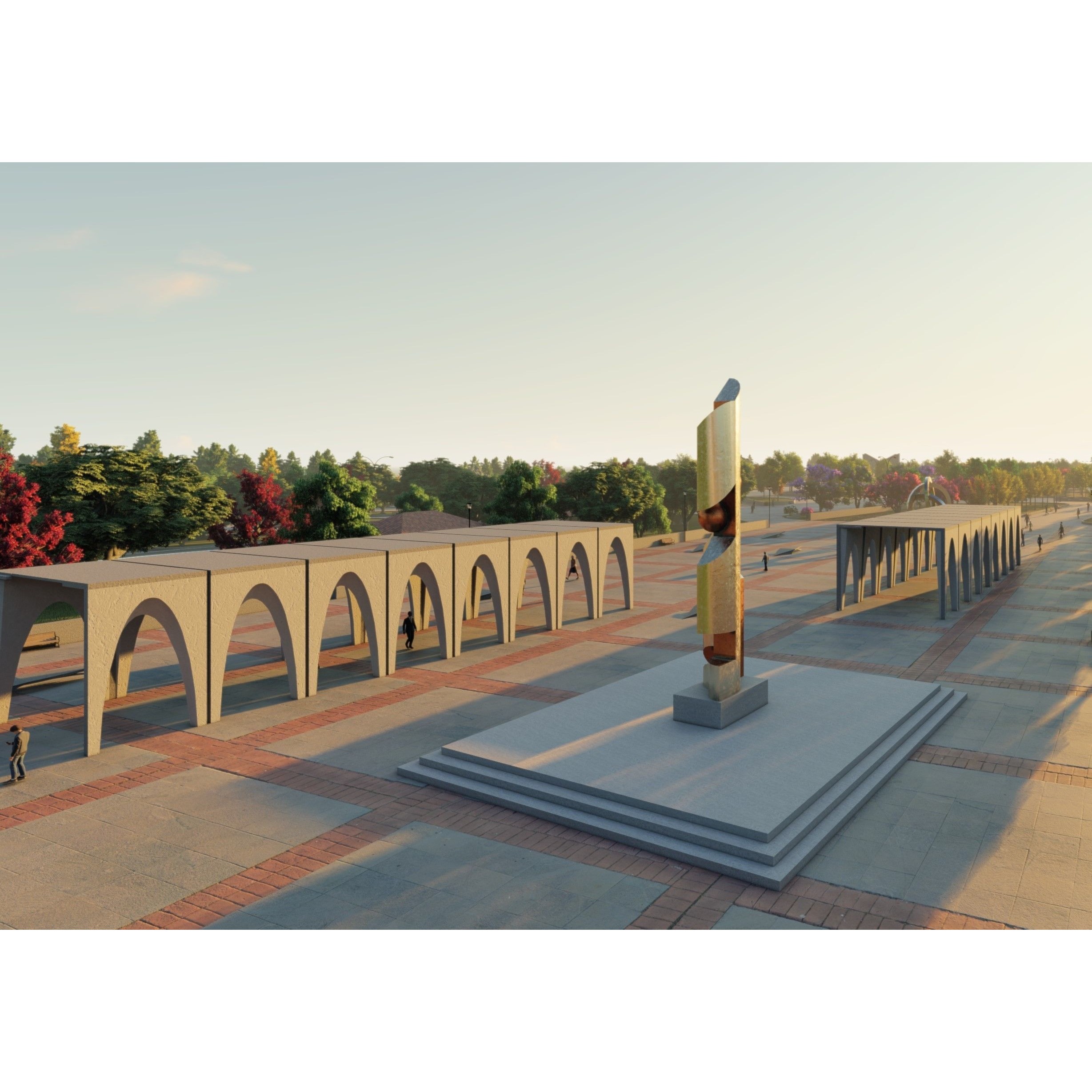 Private Park Landscape 3D Model – Detailed Urban Environment Plans, FBX, OBJ - View 20