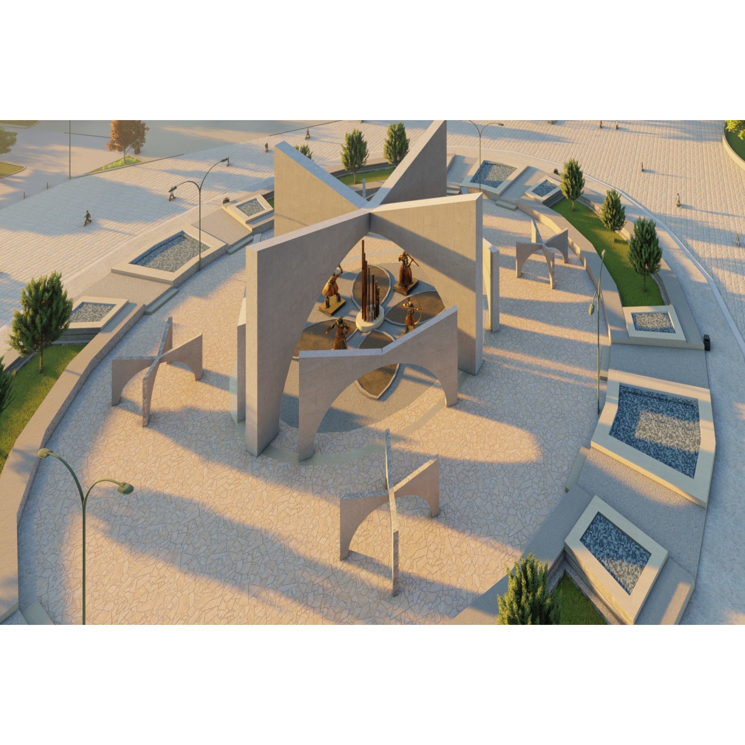 Private Park Landscape 3D Model – Detailed Urban Environment Plans, FBX, OBJ - View 21