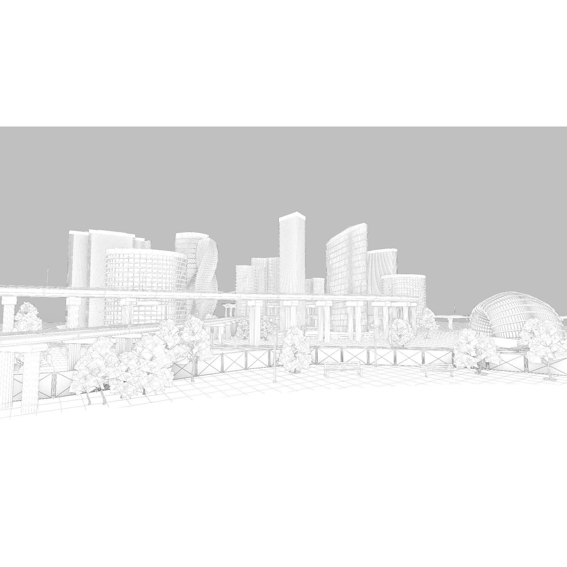 Future City 3D Model – Detailed Urban Environment with PBR Textures - View 14