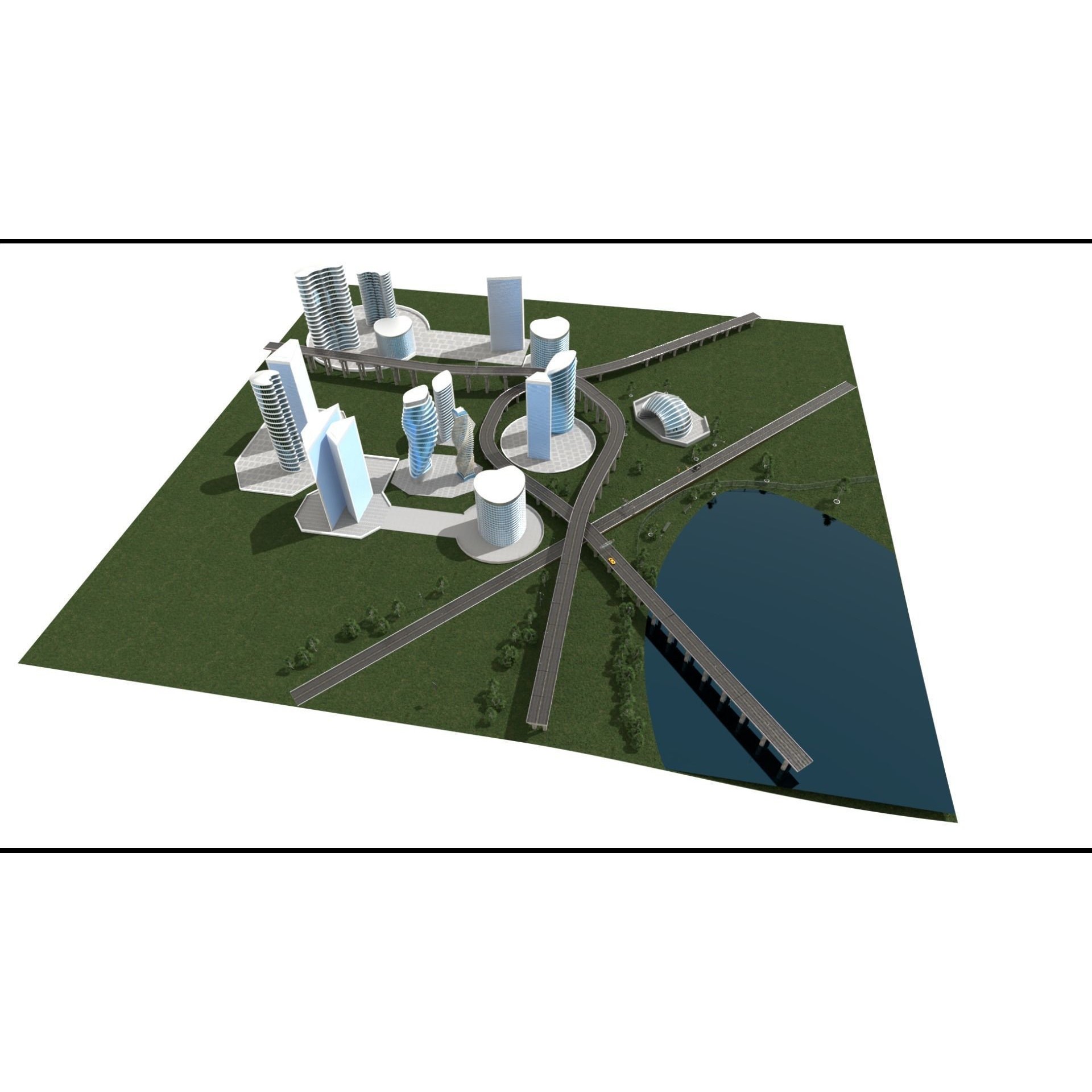 Future City 3D Model – Detailed Urban Environment with PBR Textures - View 23