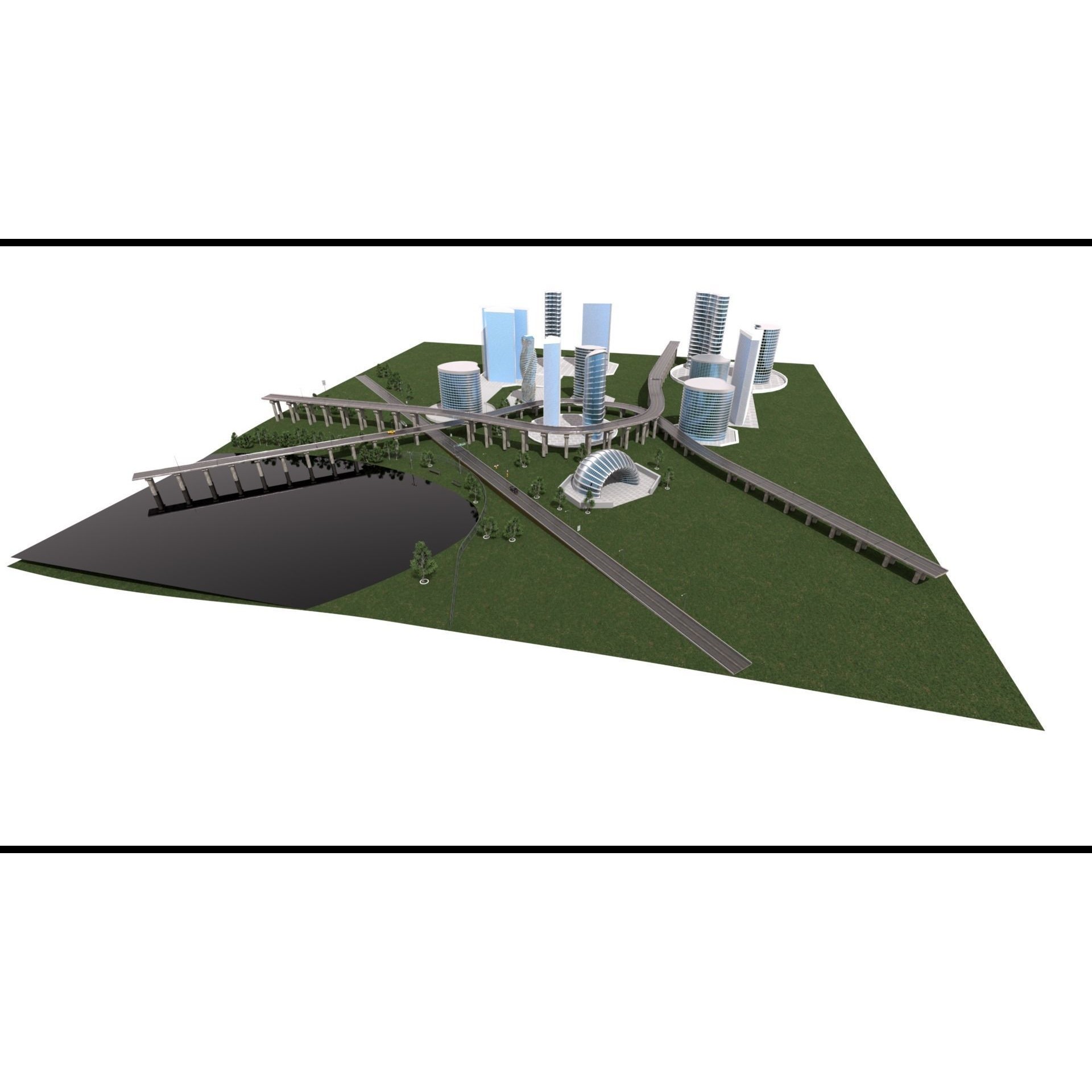 Future City 3D Model – Detailed Urban Environment with PBR Textures - View 29