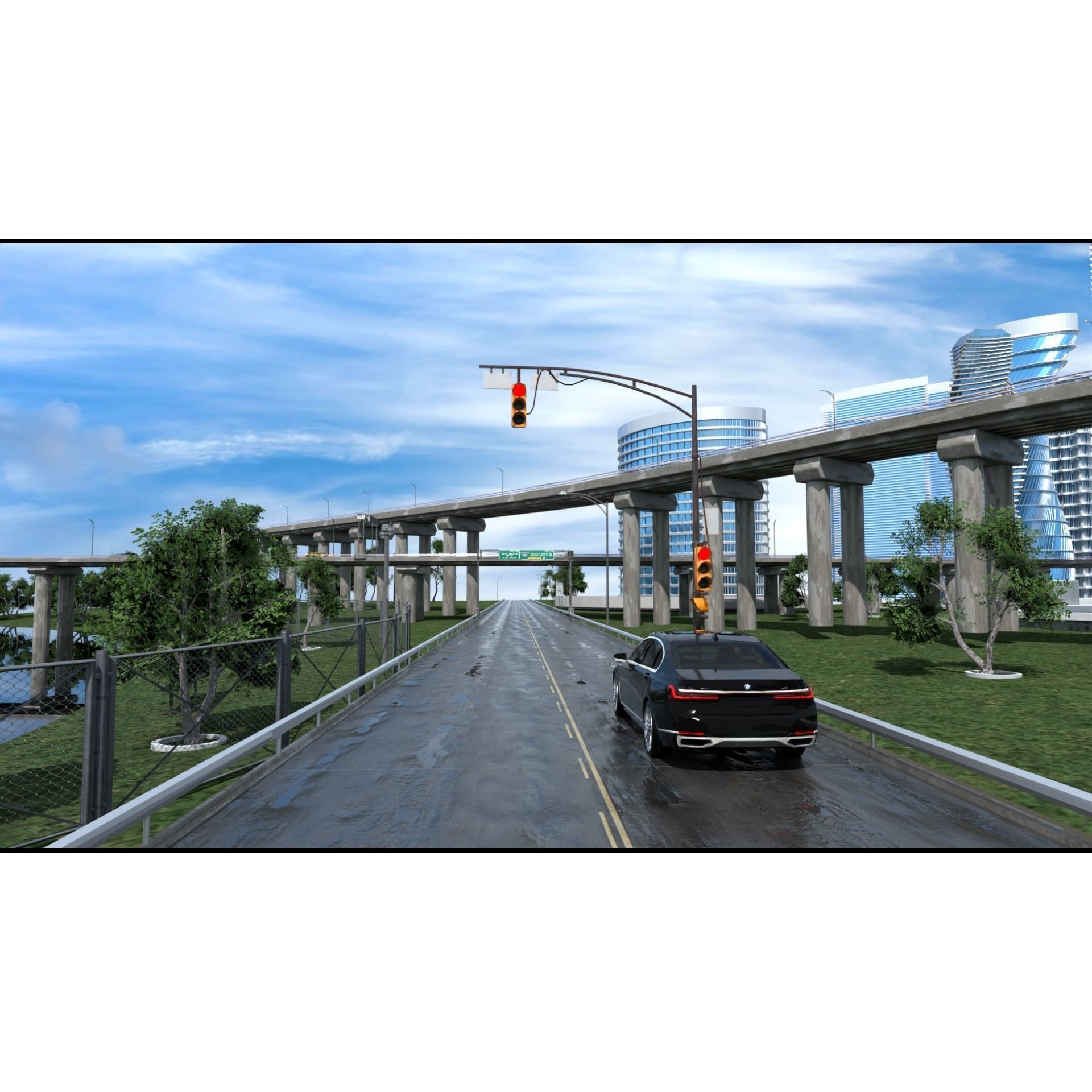 Future City 3D Model – Detailed Urban Environment with PBR Textures - View 3