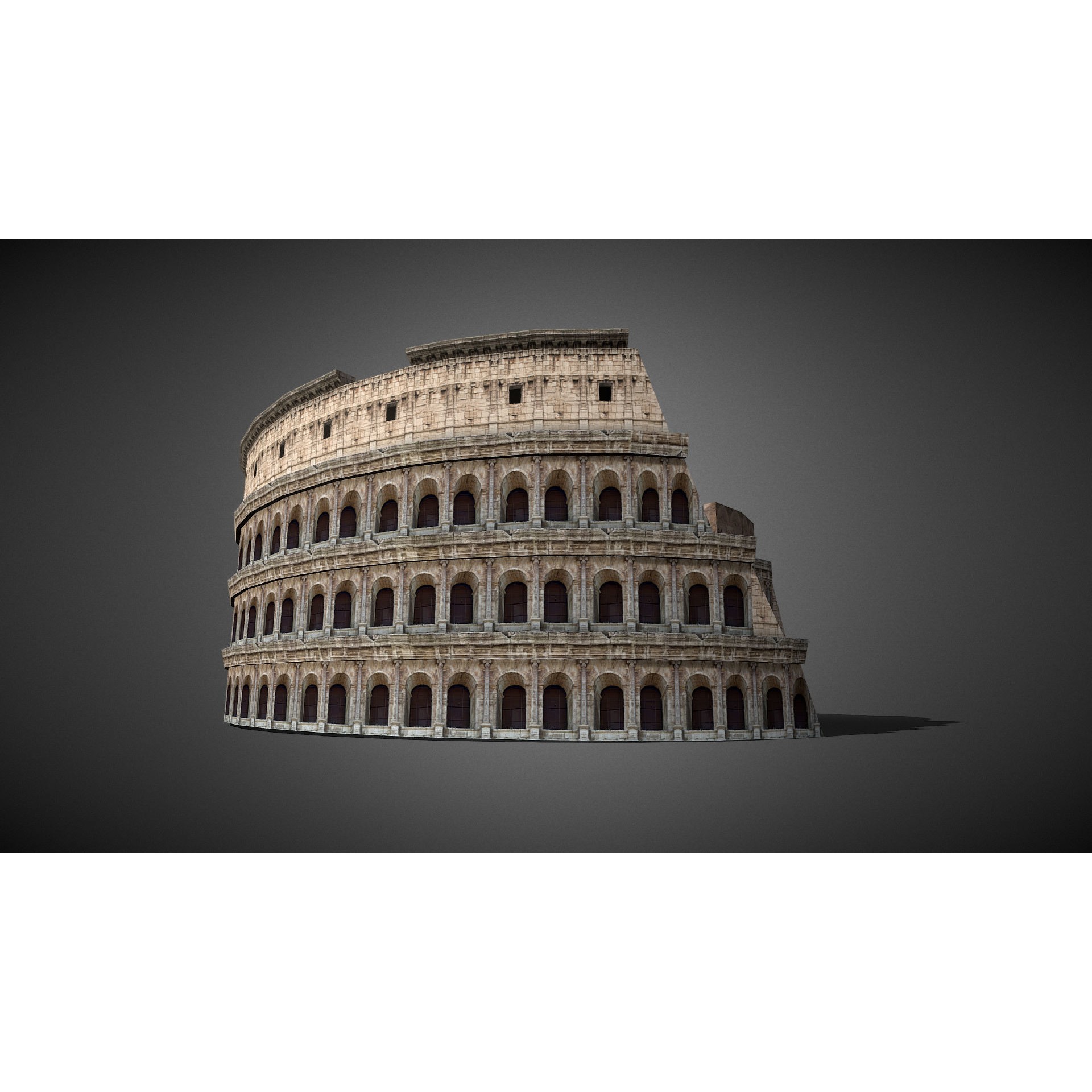 Roman Colosseum Ruins - Low-Poly Game-Ready 3D Model - View 4