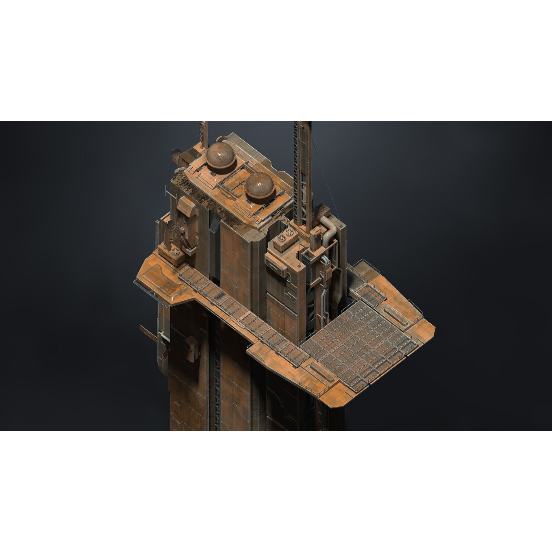 Megascale Industrial Building 3D Model – Subdivision Ready, FBX & Blender Formats