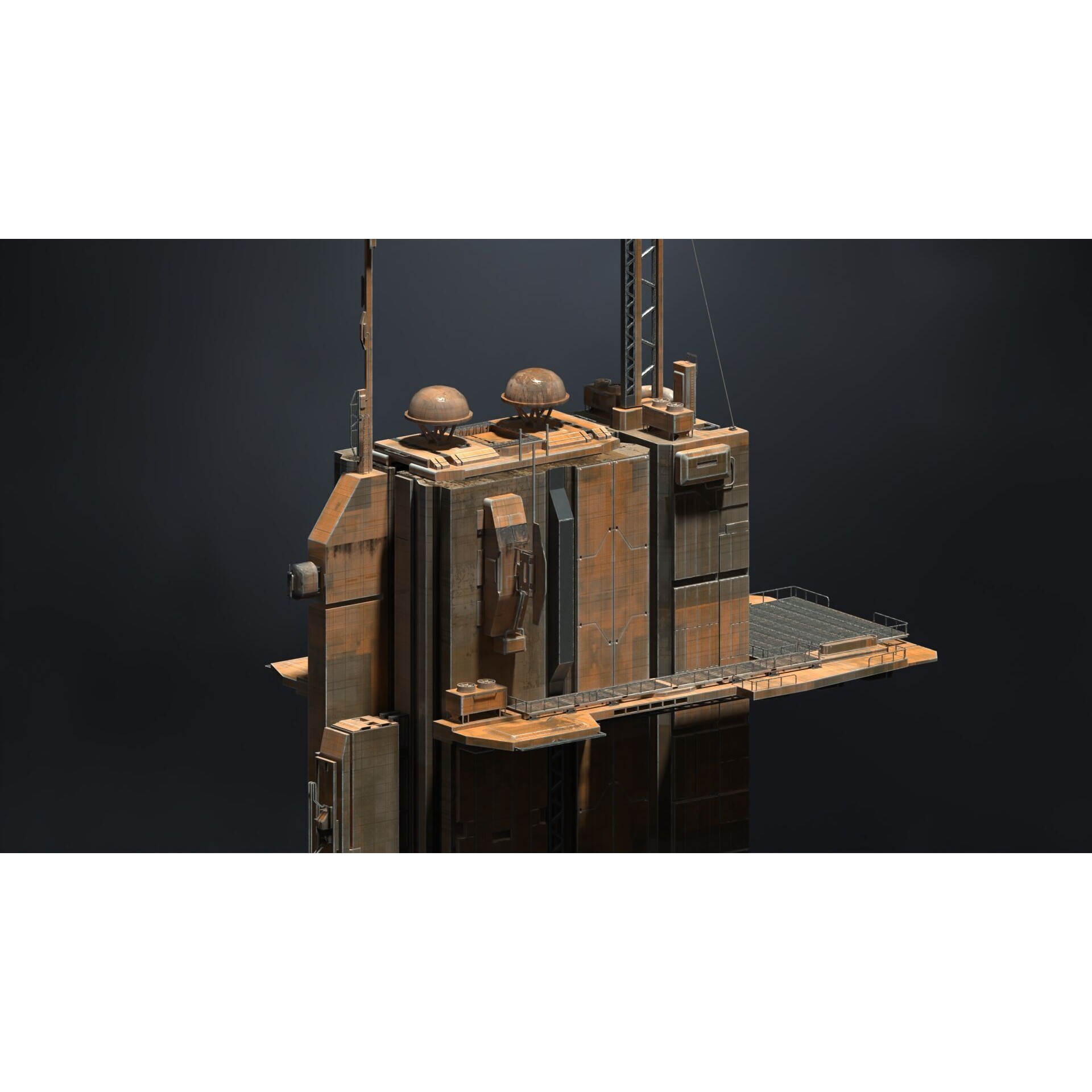 Megascale Industrial Building 3D Model – Subdivision Ready, FBX & Blender Formats - View 10
