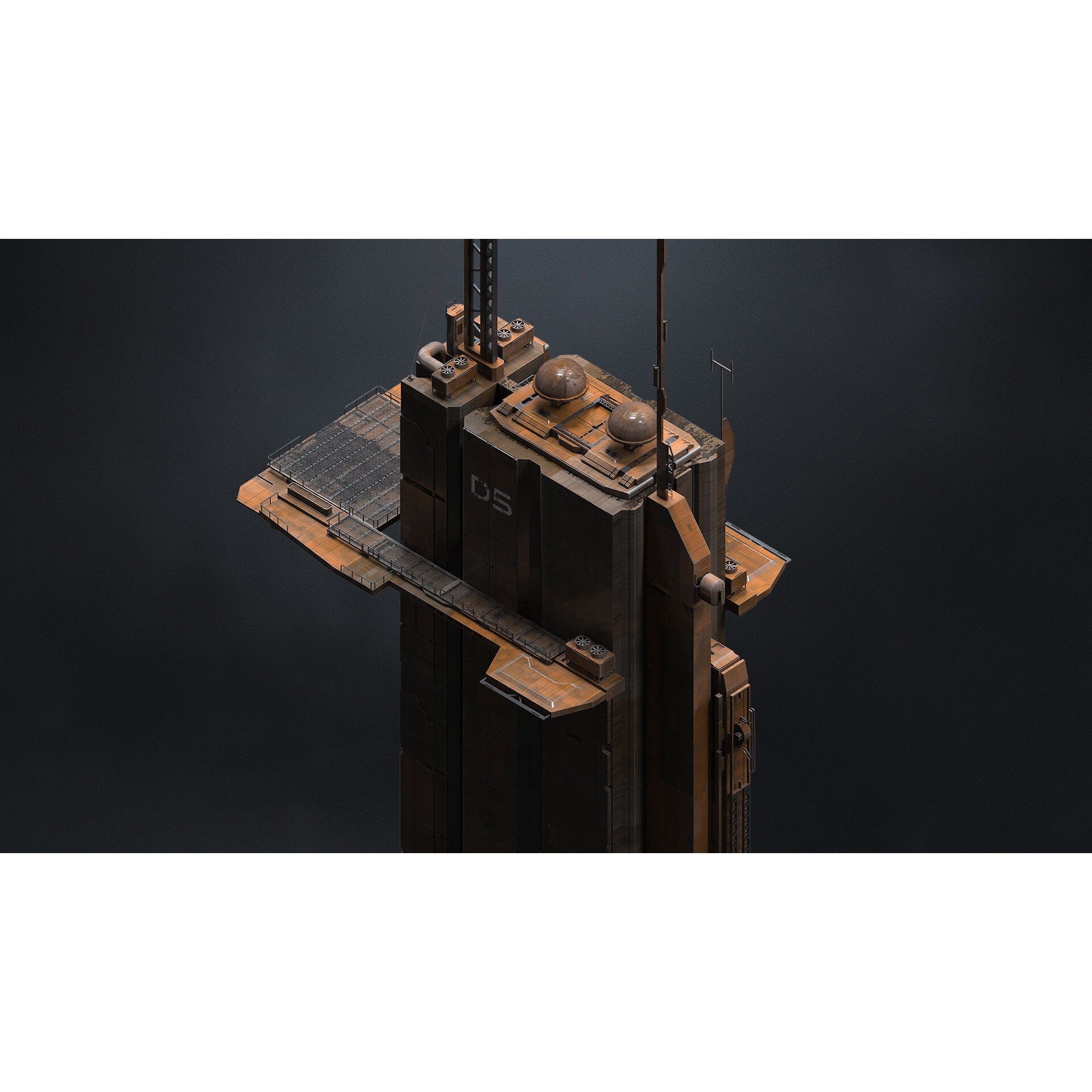 Megascale Industrial Building 3D Model – Subdivision Ready, FBX & Blender Formats - View 3