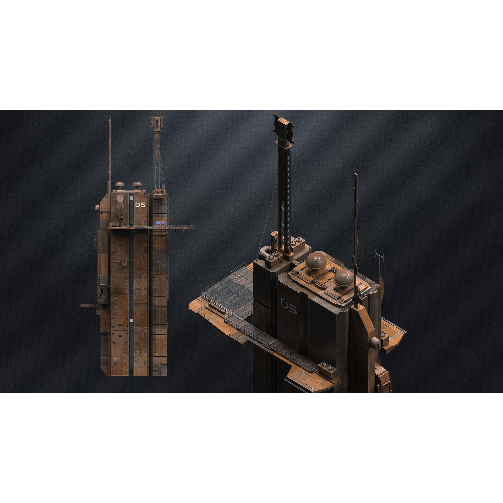 Megascale Industrial Building 3D Model – Subdivision Ready, FBX & Blender Formats - View 4
