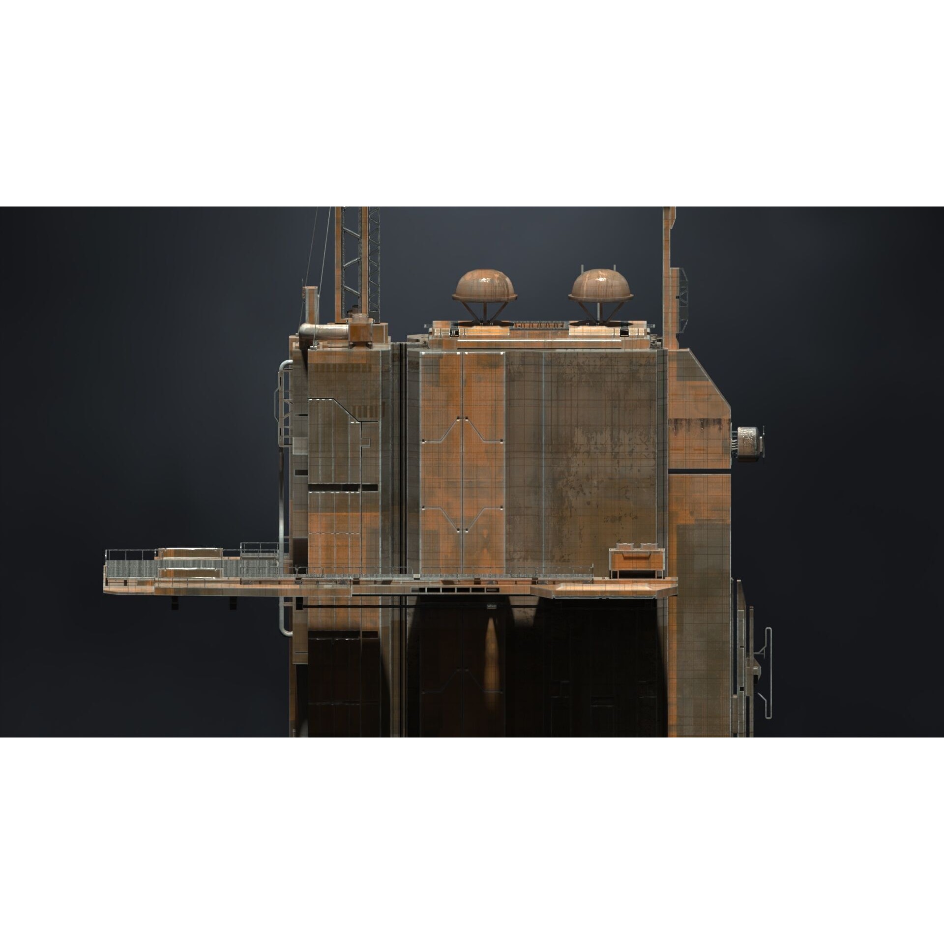 Megascale Industrial Building 3D Model – Subdivision Ready, FBX & Blender Formats - View 7