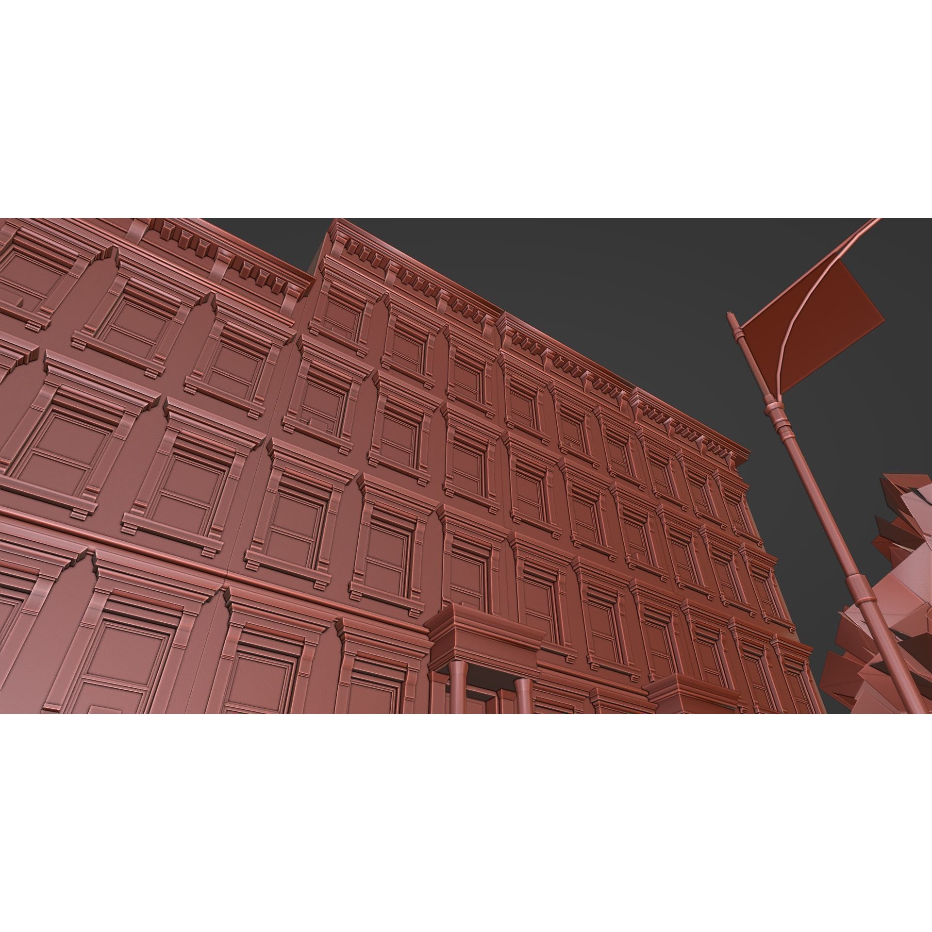Brooklyn Street Scene 3D Model – Low Poly Autumn Kit, PBR Textures - View 15