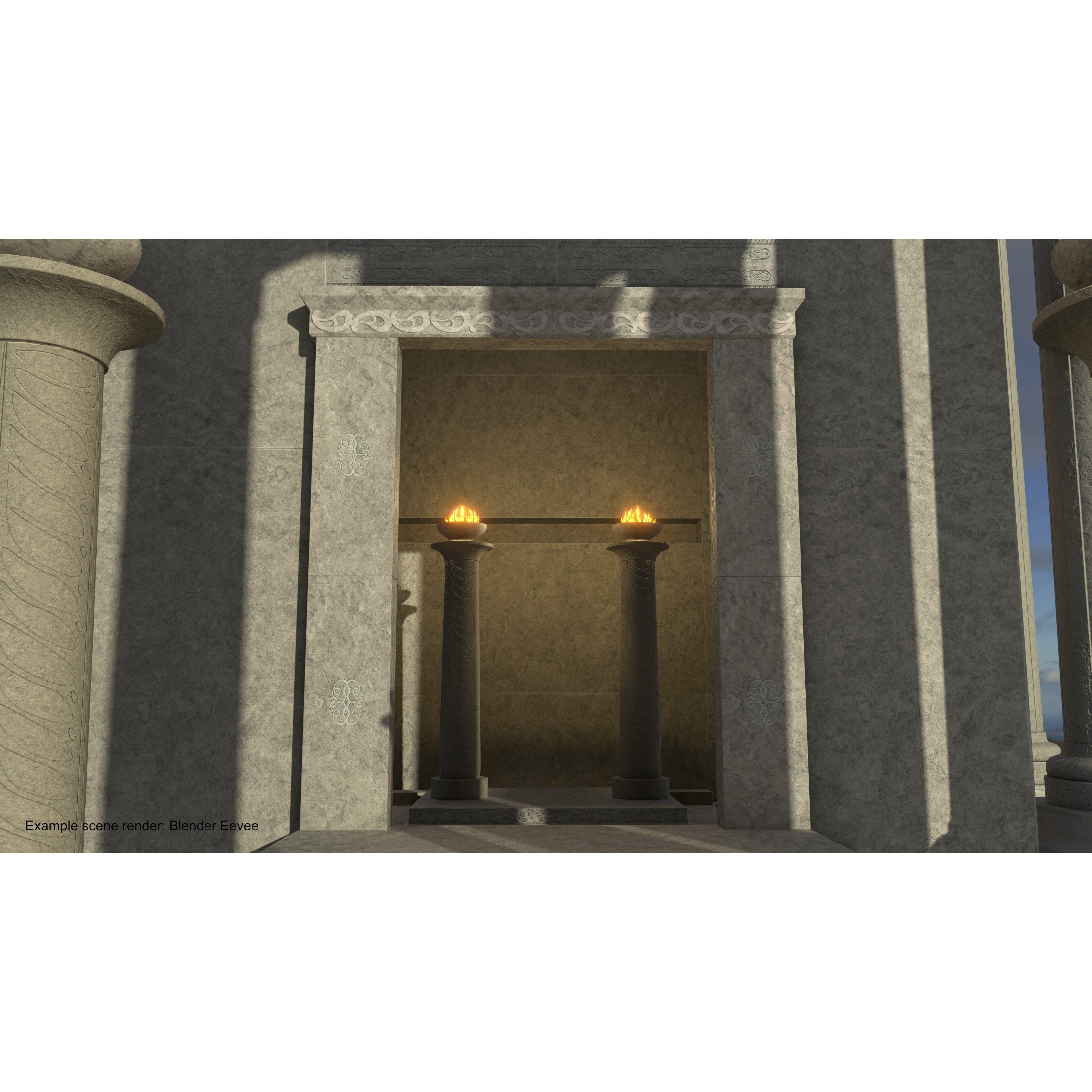 Temple Parts Pack 3D Model – Low Poly Modular Components, FBX - View 12