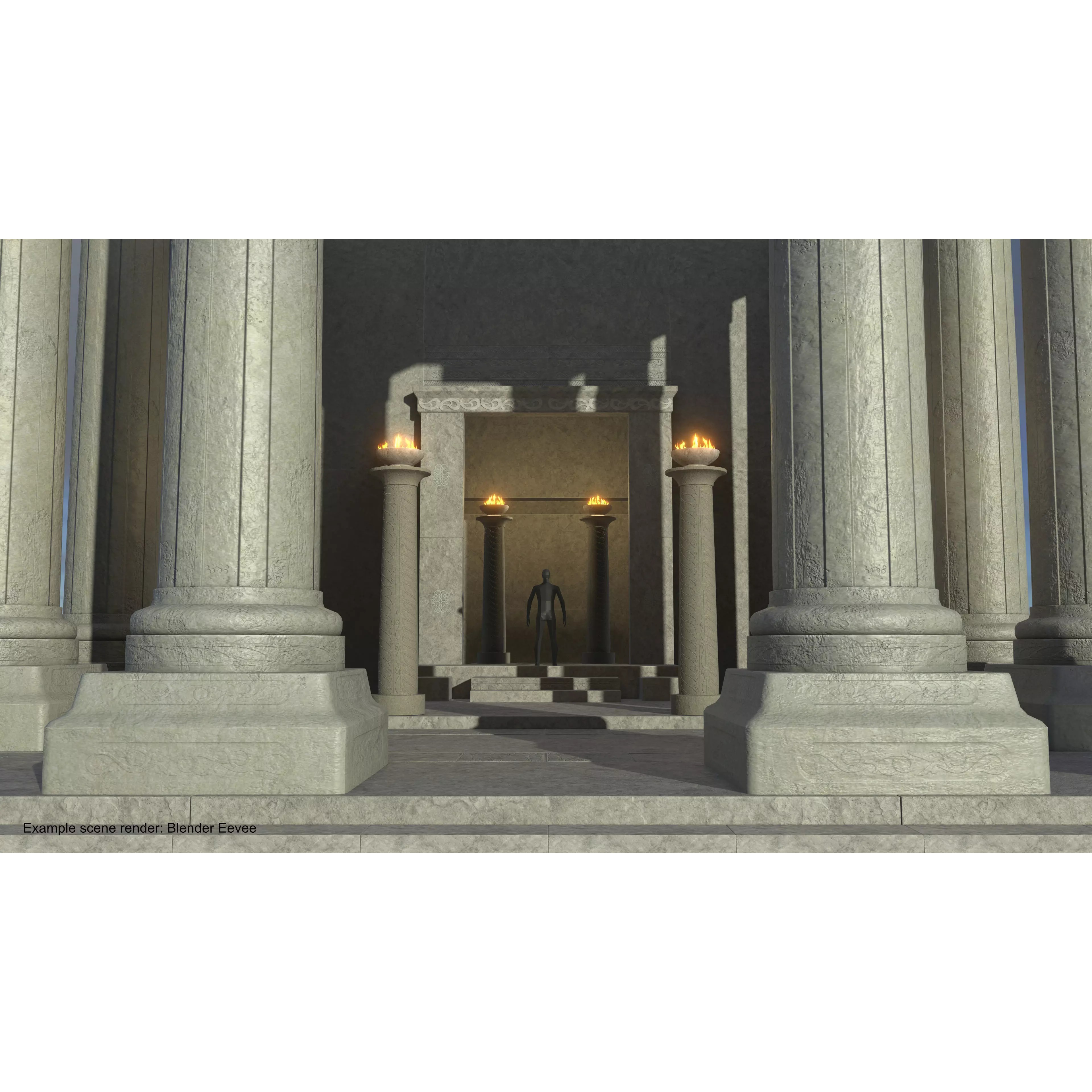 Temple Parts Pack 3D Model – Low Poly Modular Components, FBX - View 2