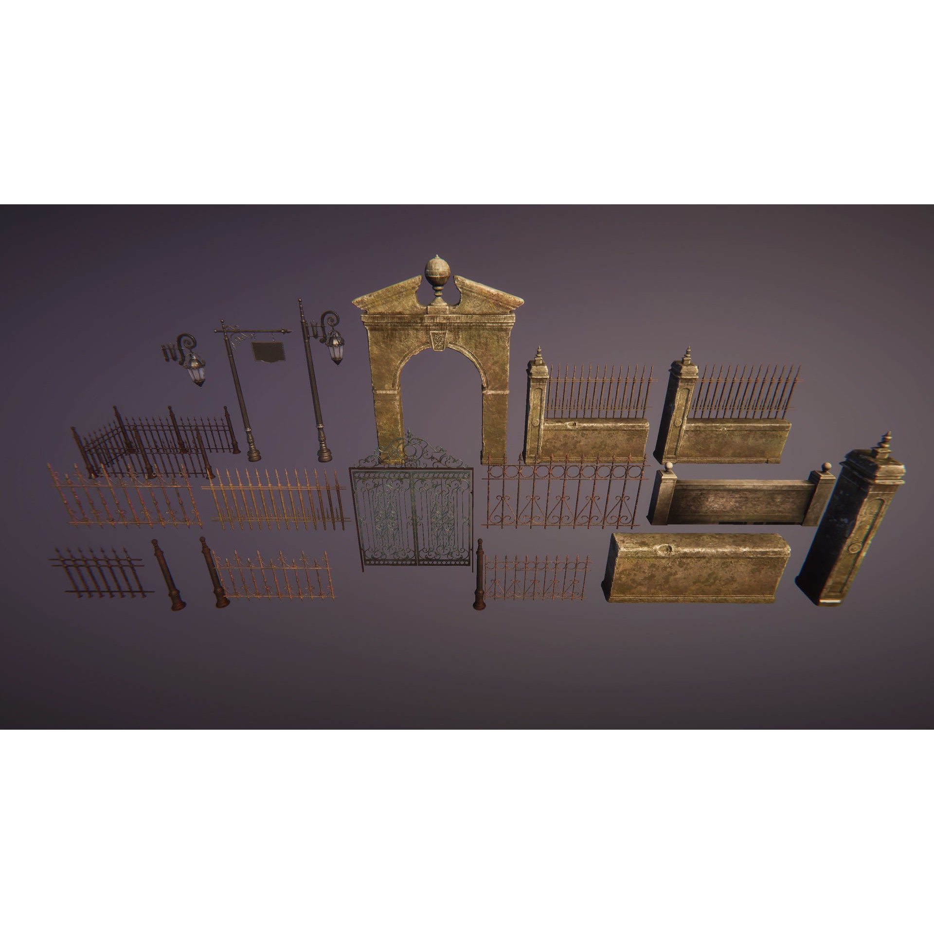 Old Graveyard 3D Model – Low Poly Architectural Asset, FBX - View 10