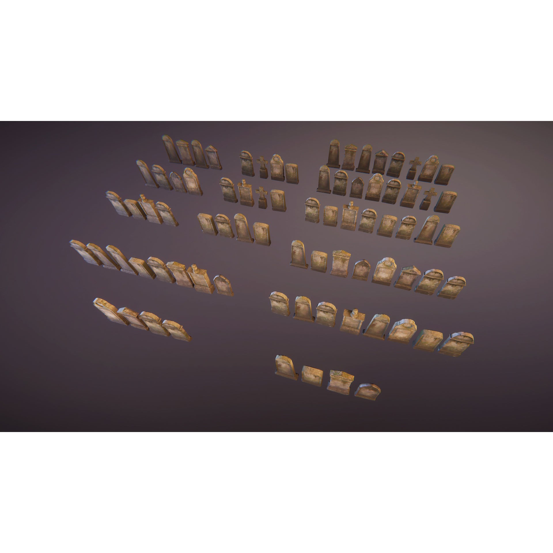 Old Graveyard 3D Model – Low Poly Architectural Asset, FBX - View 13