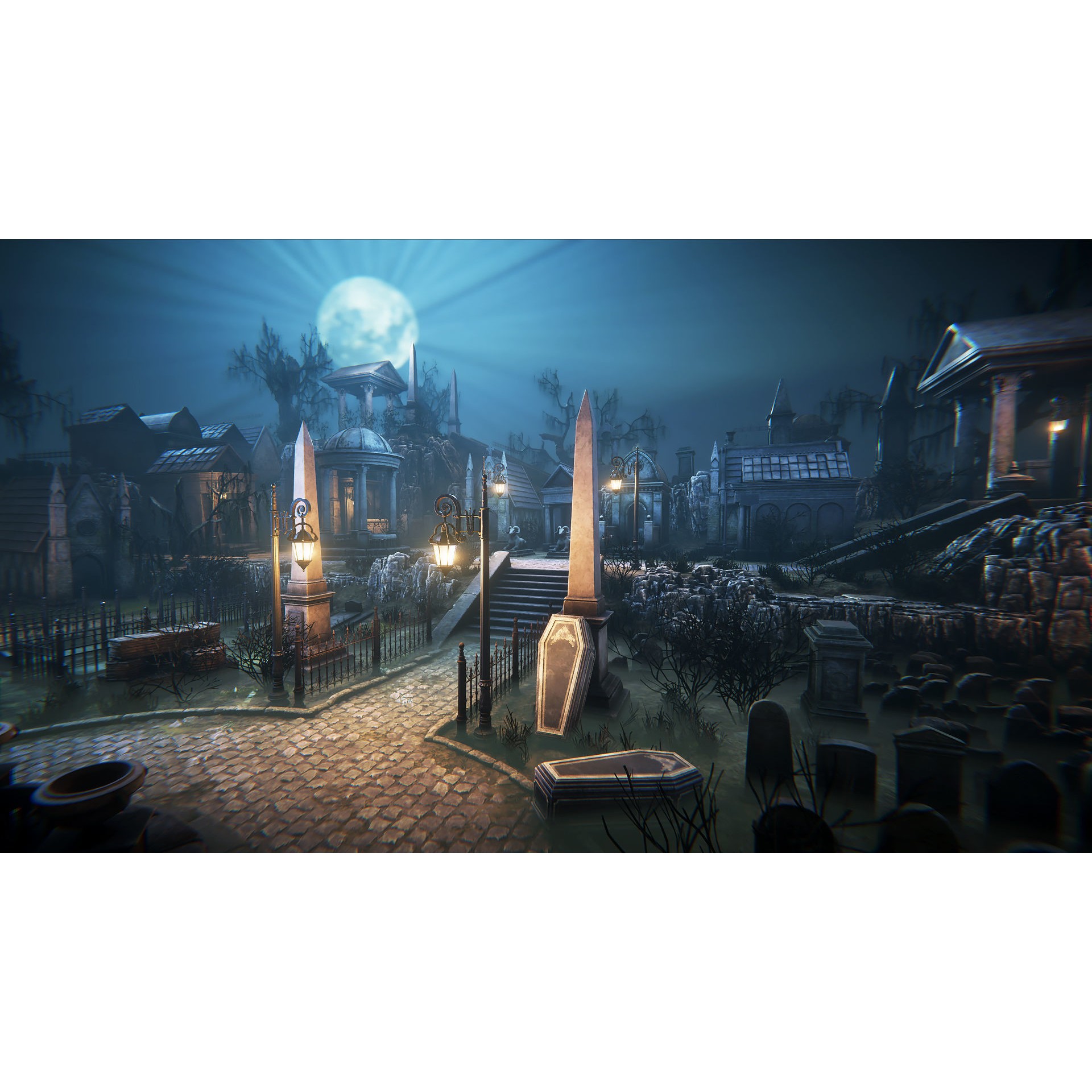 Old Graveyard 3D Model – Low Poly Architectural Asset, FBX - View 3