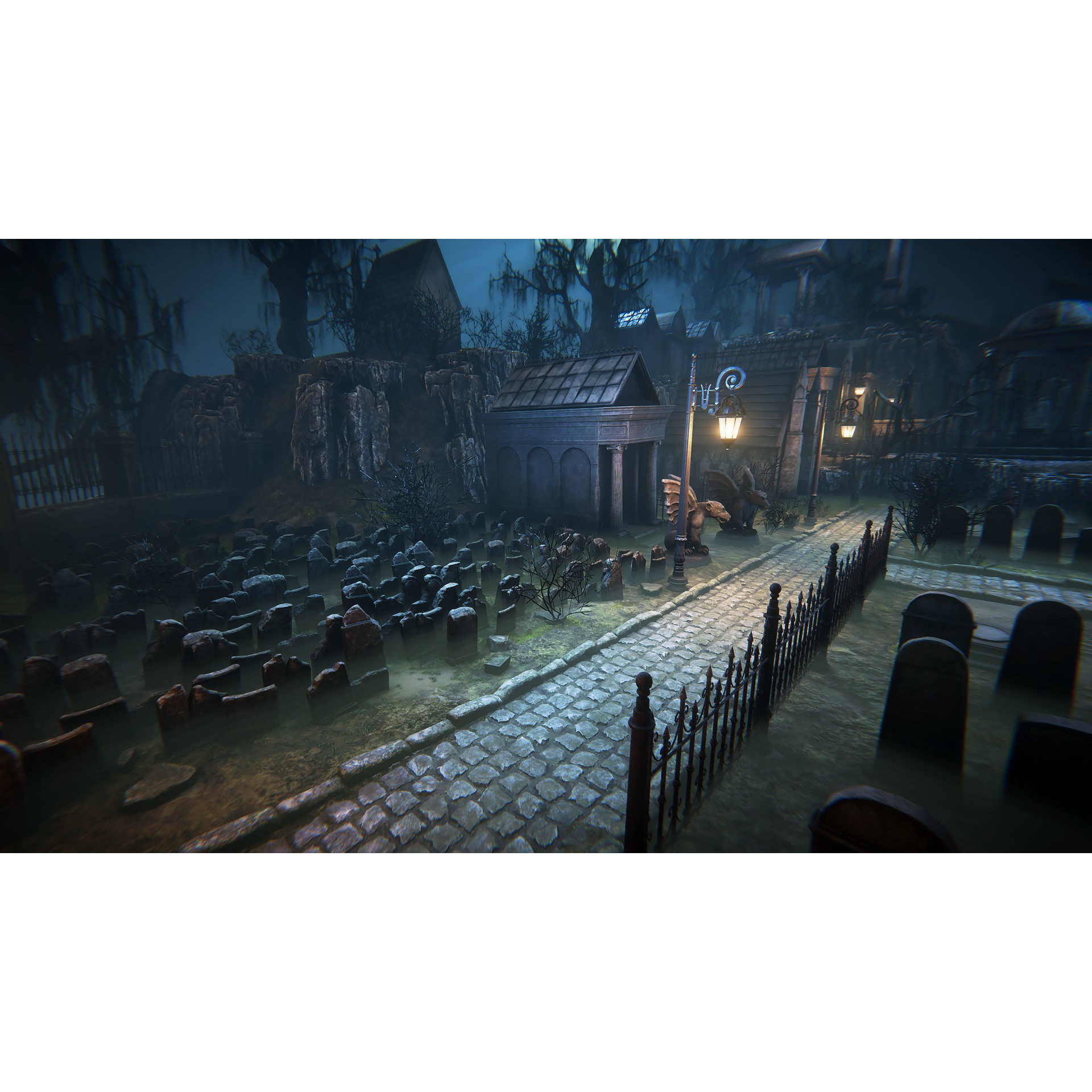 Old Graveyard 3D Model – Low Poly Architectural Asset, FBX - View 5