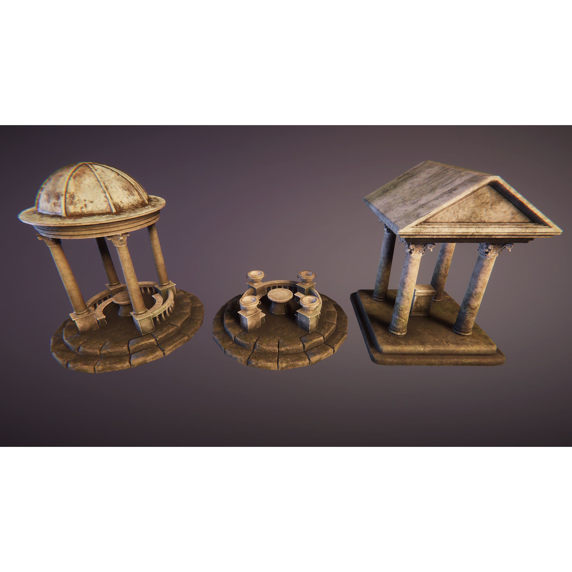 Old Graveyard 3D Model – Low Poly Architectural Asset, FBX - View 8