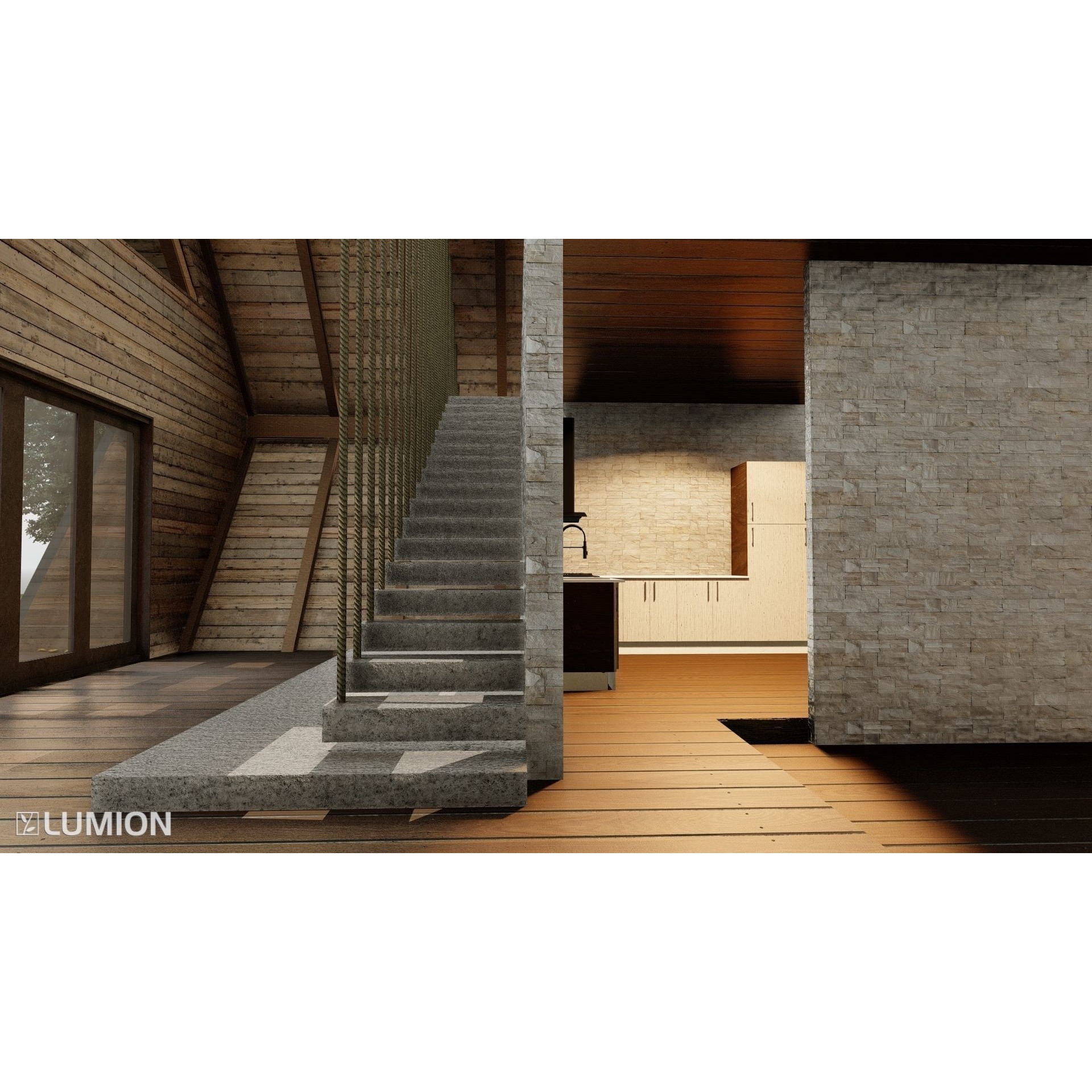 Steel Modular A Shape House - Architectural 3D Model - View 9