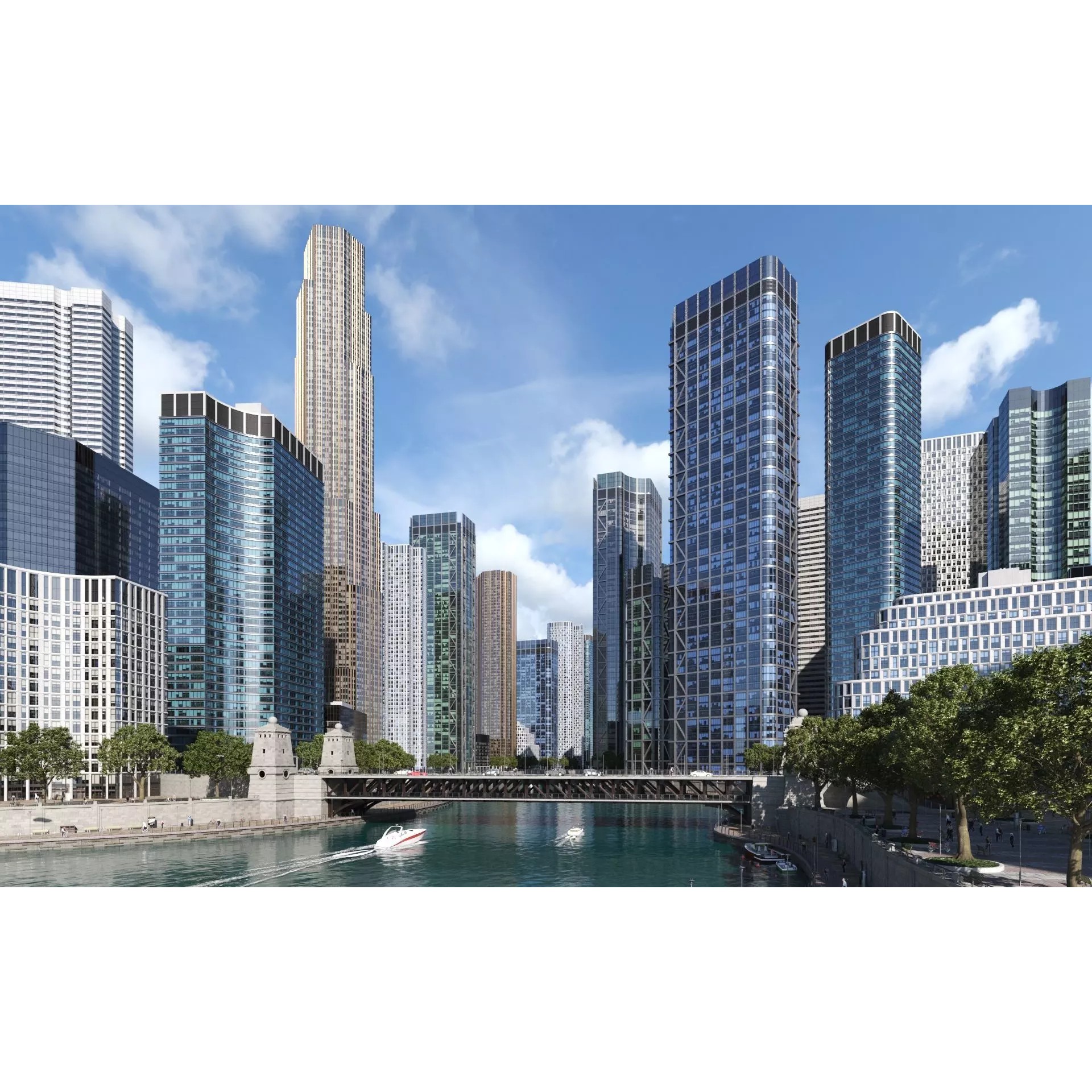 Skyscraper 3D Model – High-Quality Urban Collection, FBX & OBJ - View 2