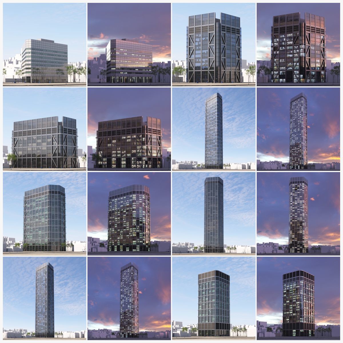 Skyscraper 3D Model – High-Quality Urban Collection, FBX & OBJ - View 7