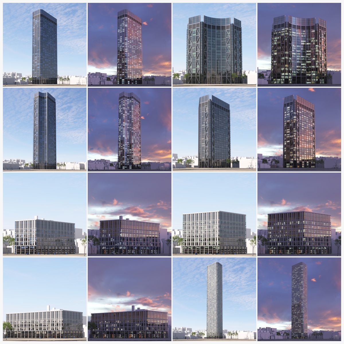 Skyscraper 3D Model – High-Quality Urban Collection, FBX & OBJ - View 8