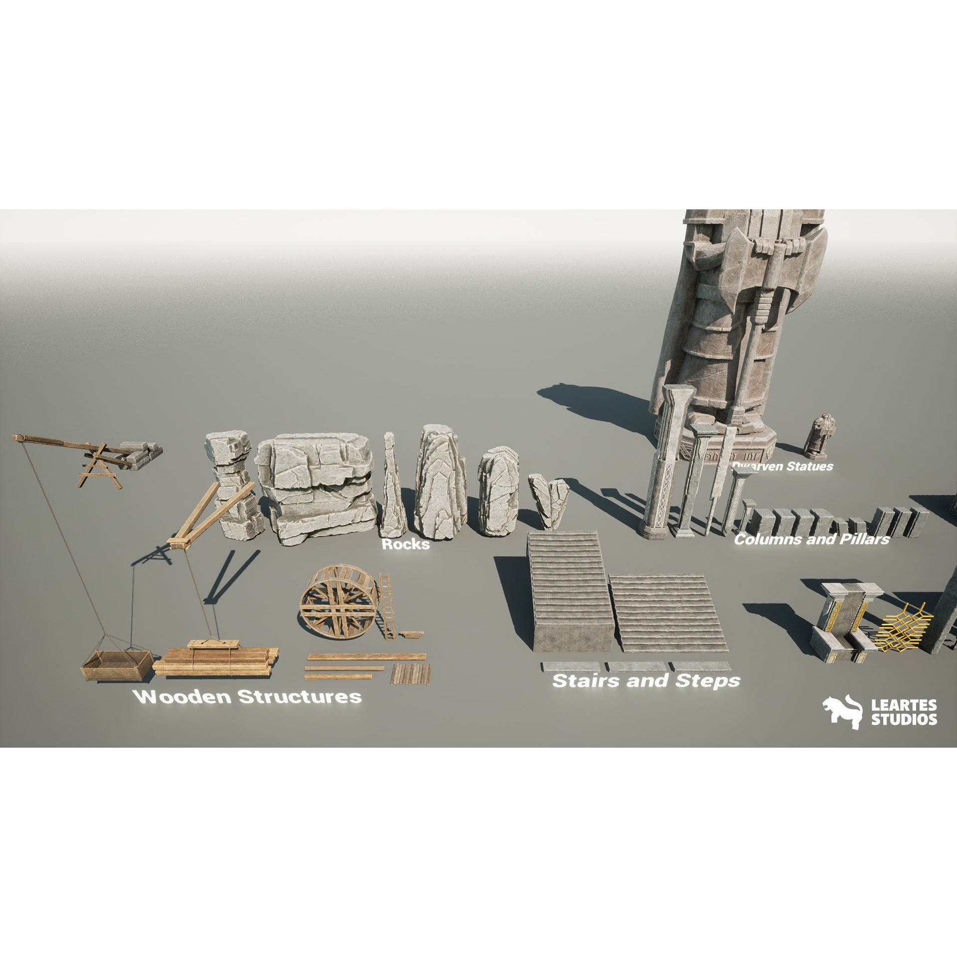 Dwarven Dungeon 3D Model – Low Poly Game Asset, FBX, PBR Textures - View 5
