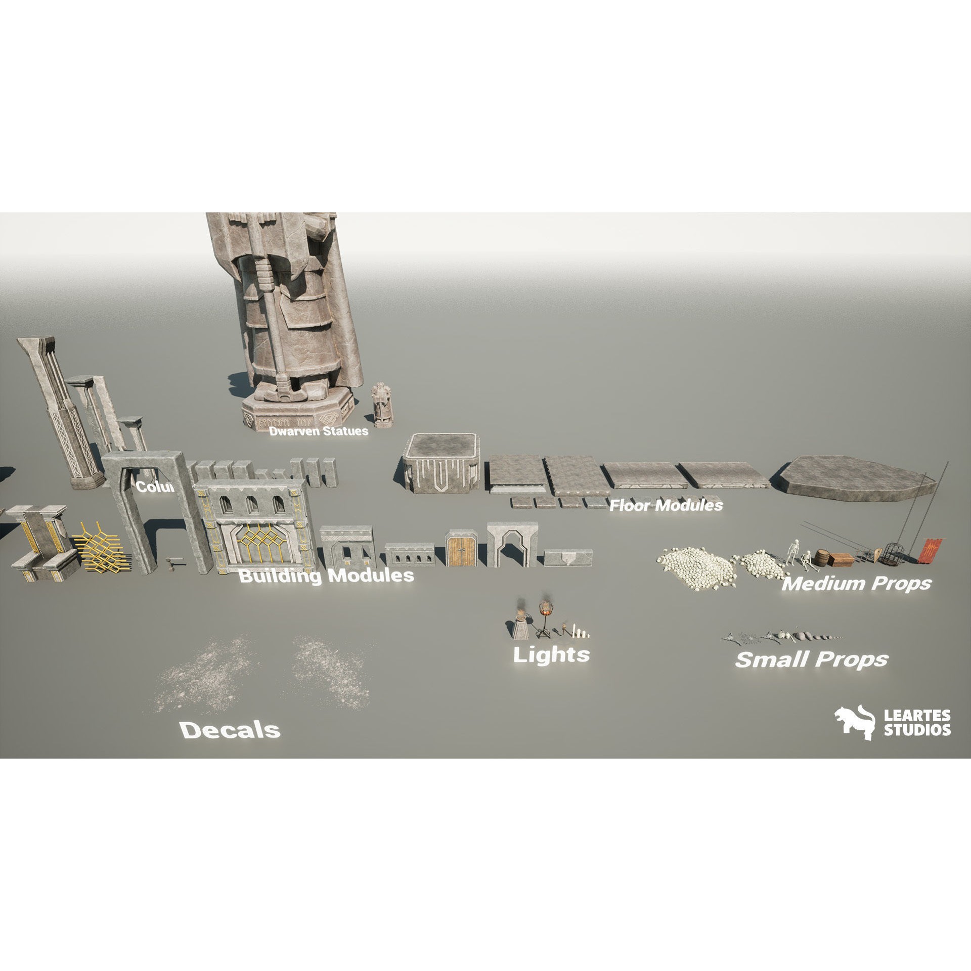 Dwarven Dungeon 3D Model – Low Poly Game Asset, FBX, PBR Textures - View 7