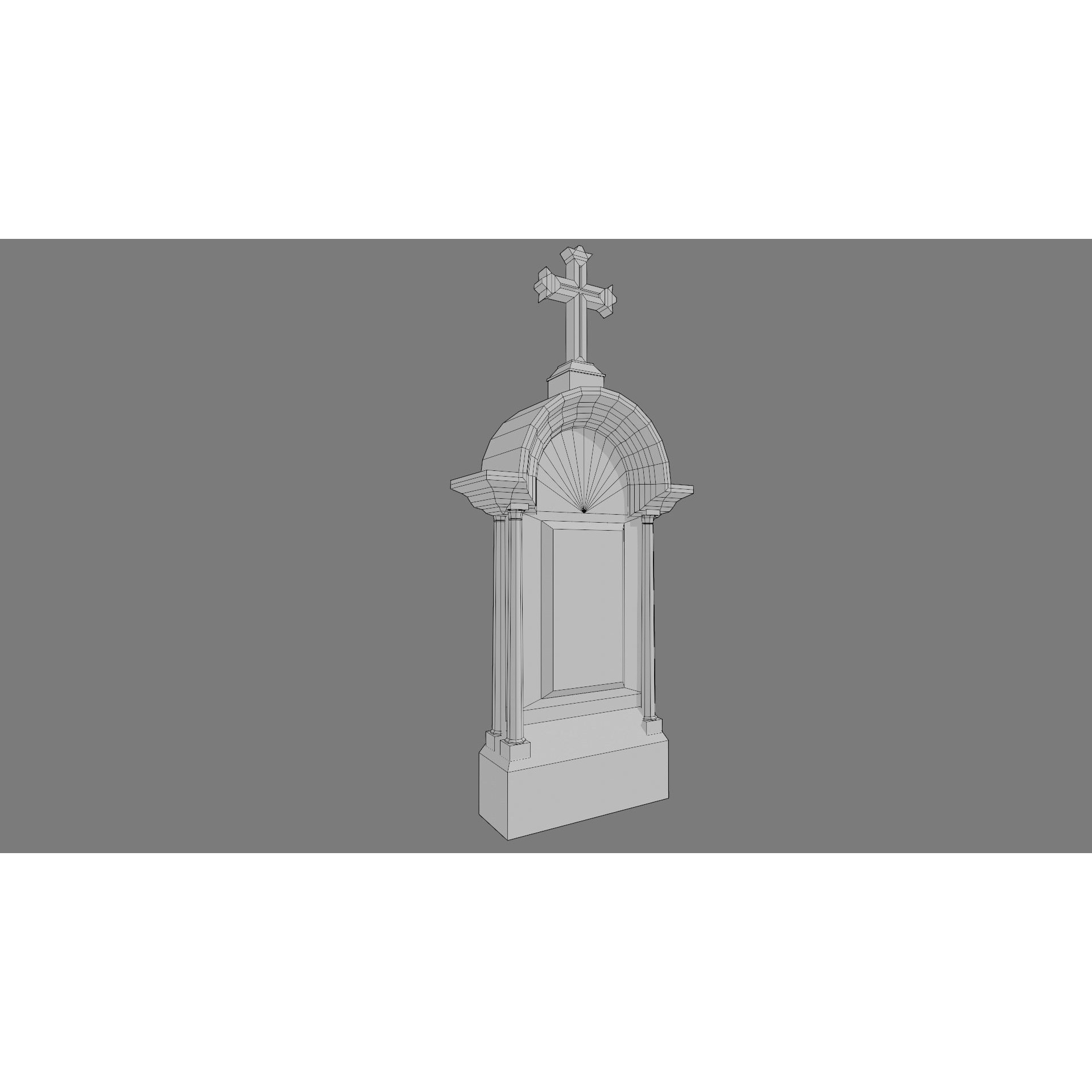 Cemetery Gravestone Set 3D Model – Low Poly Game Ready with PBR Textures - View 10