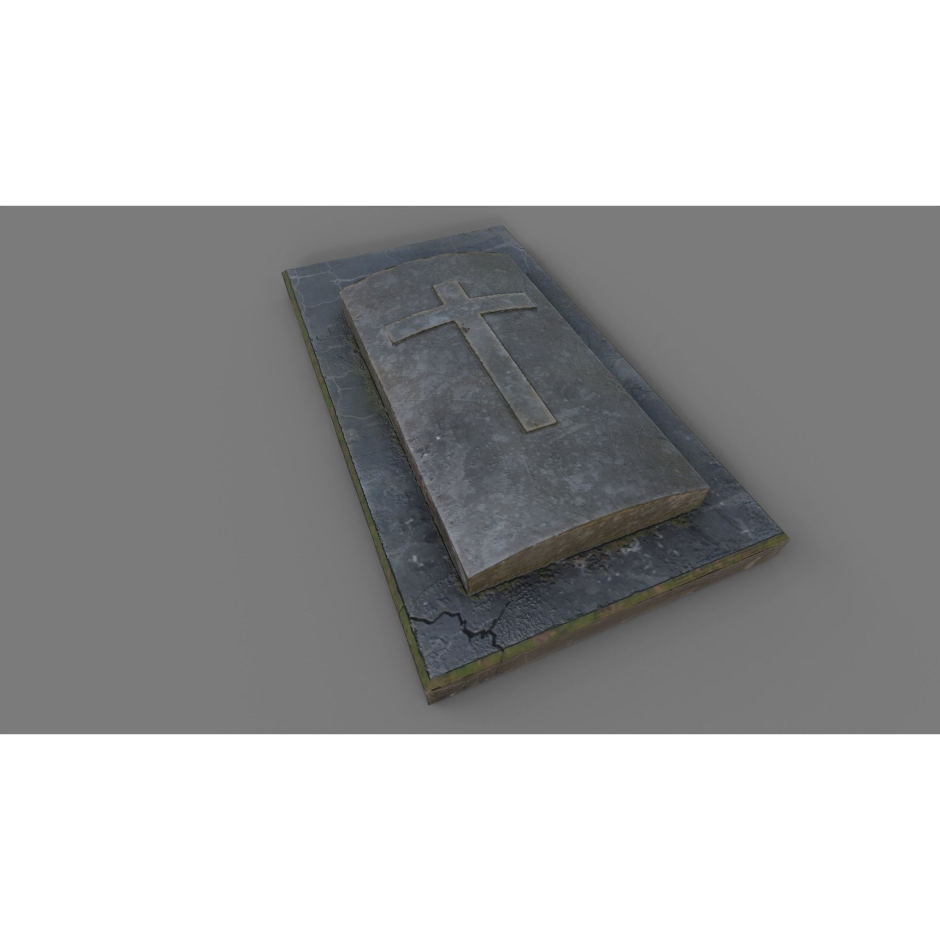 Cemetery Gravestone Set 3D Model – Low Poly Game Ready with PBR Textures - View 11