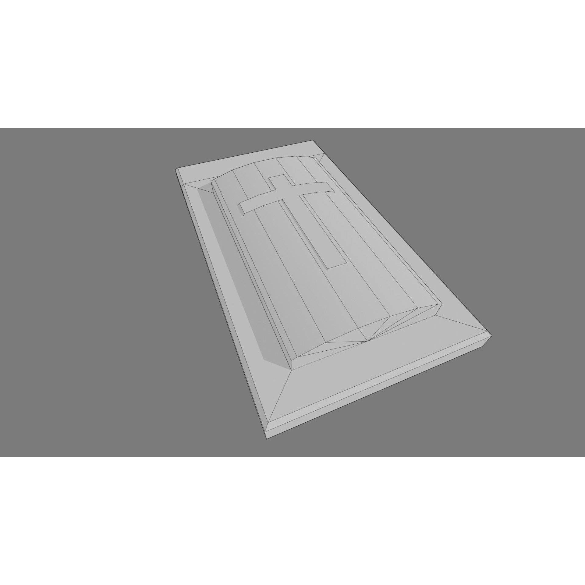 Cemetery Gravestone Set 3D Model – Low Poly Game Ready with PBR Textures - View 12