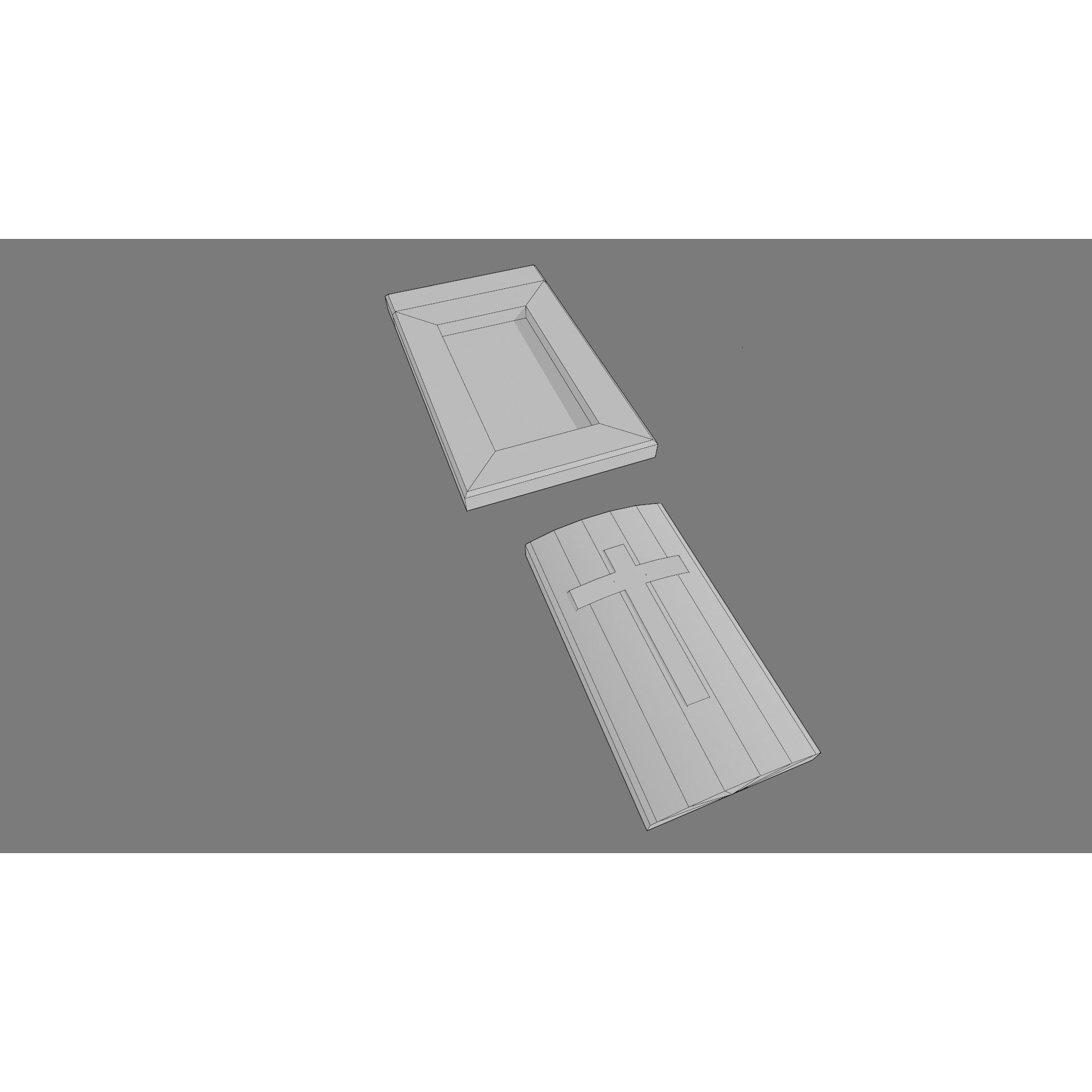 Cemetery Gravestone Set 3D Model – Low Poly Game Ready with PBR Textures - View 14