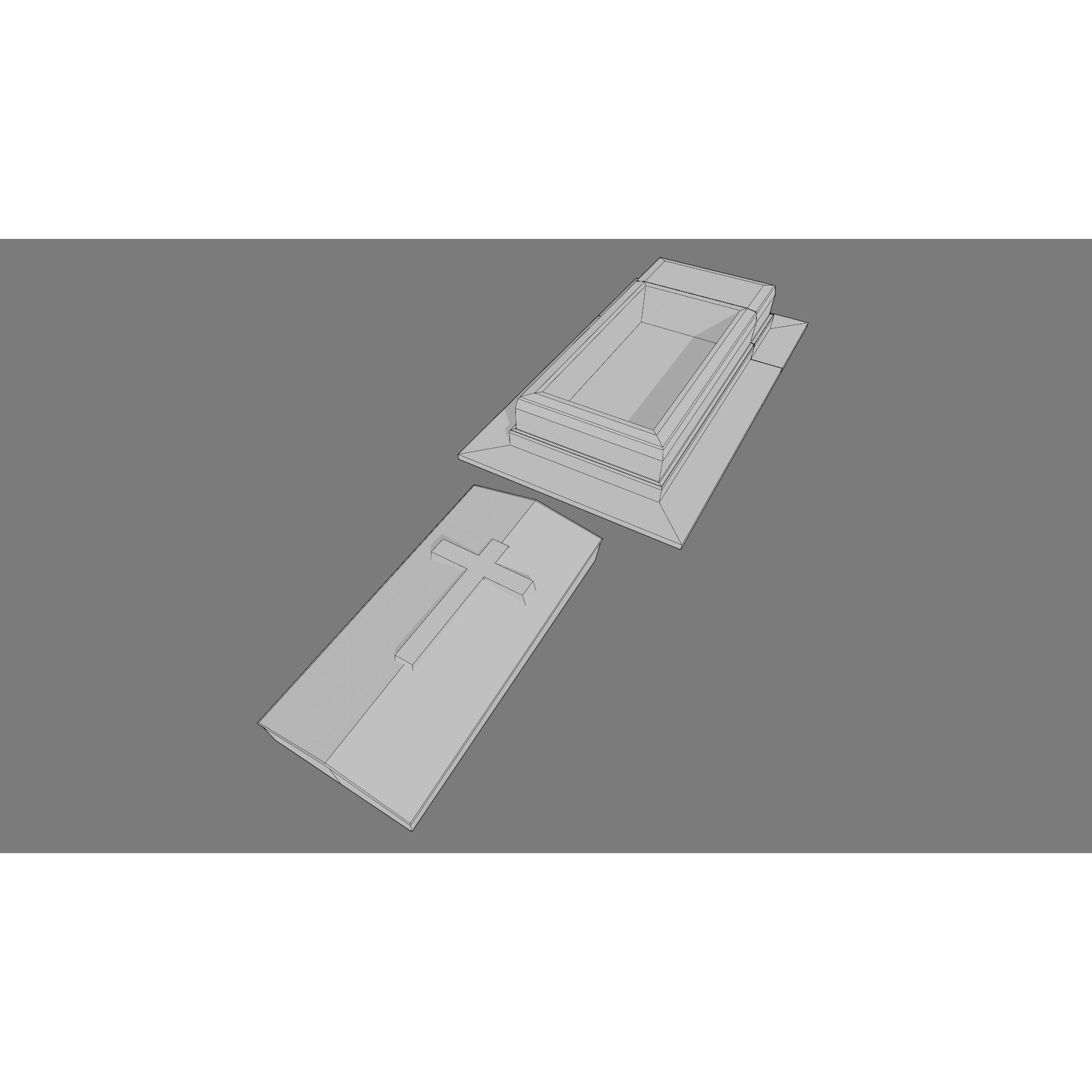Cemetery Gravestone Set 3D Model – Low Poly Game Ready with PBR Textures - View 18