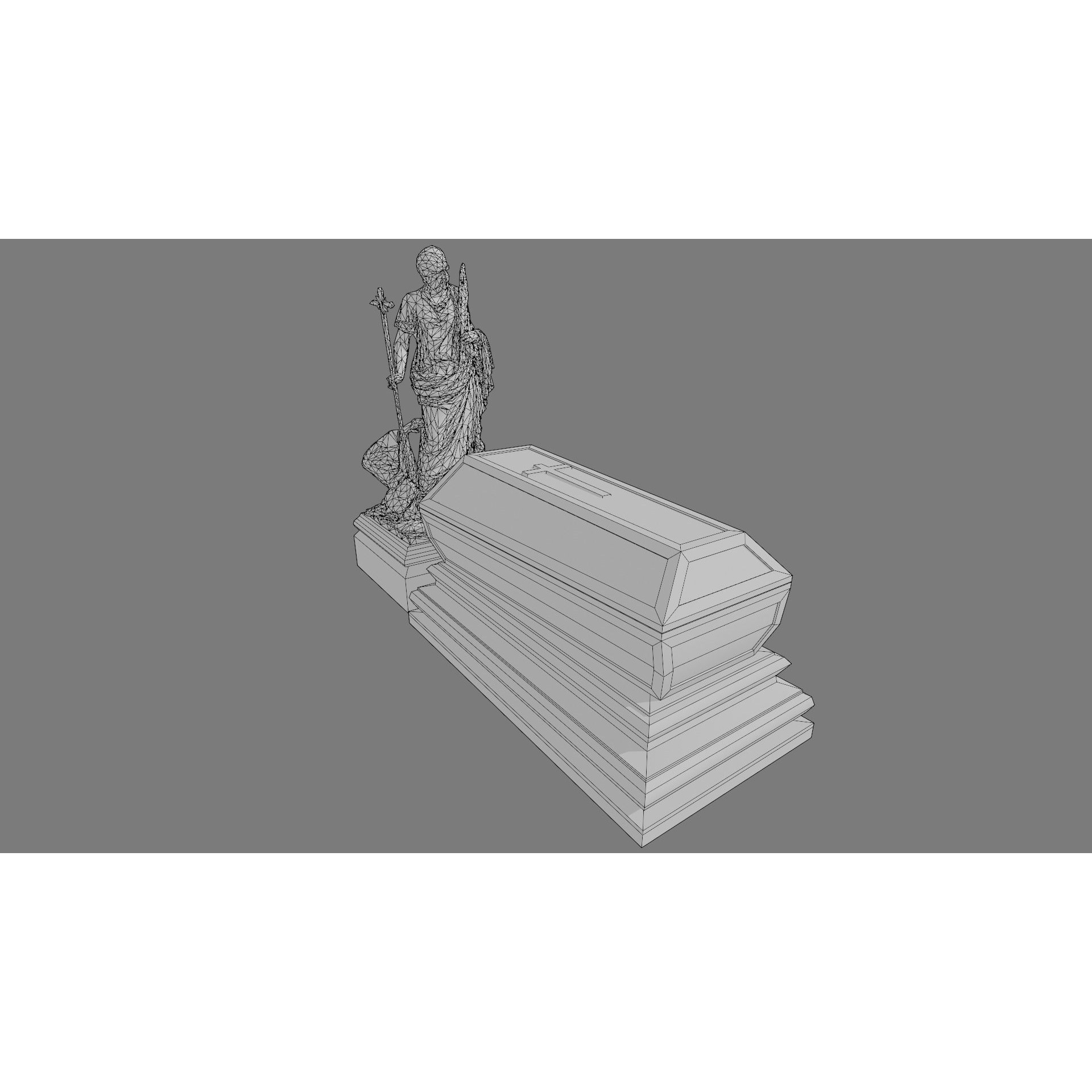 Cemetery Gravestone Set 3D Model – Low Poly Game Ready with PBR Textures - View 22