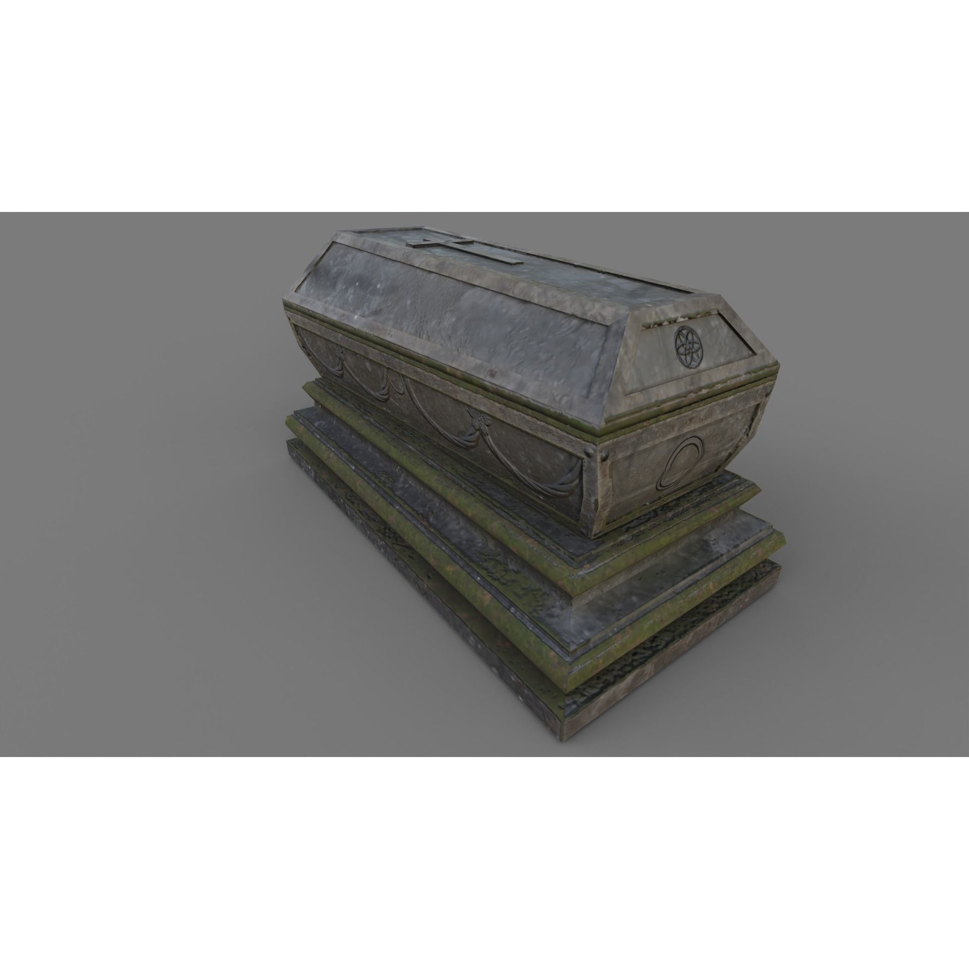 Cemetery Gravestone Set 3D Model – Low Poly Game Ready with PBR Textures - View 23