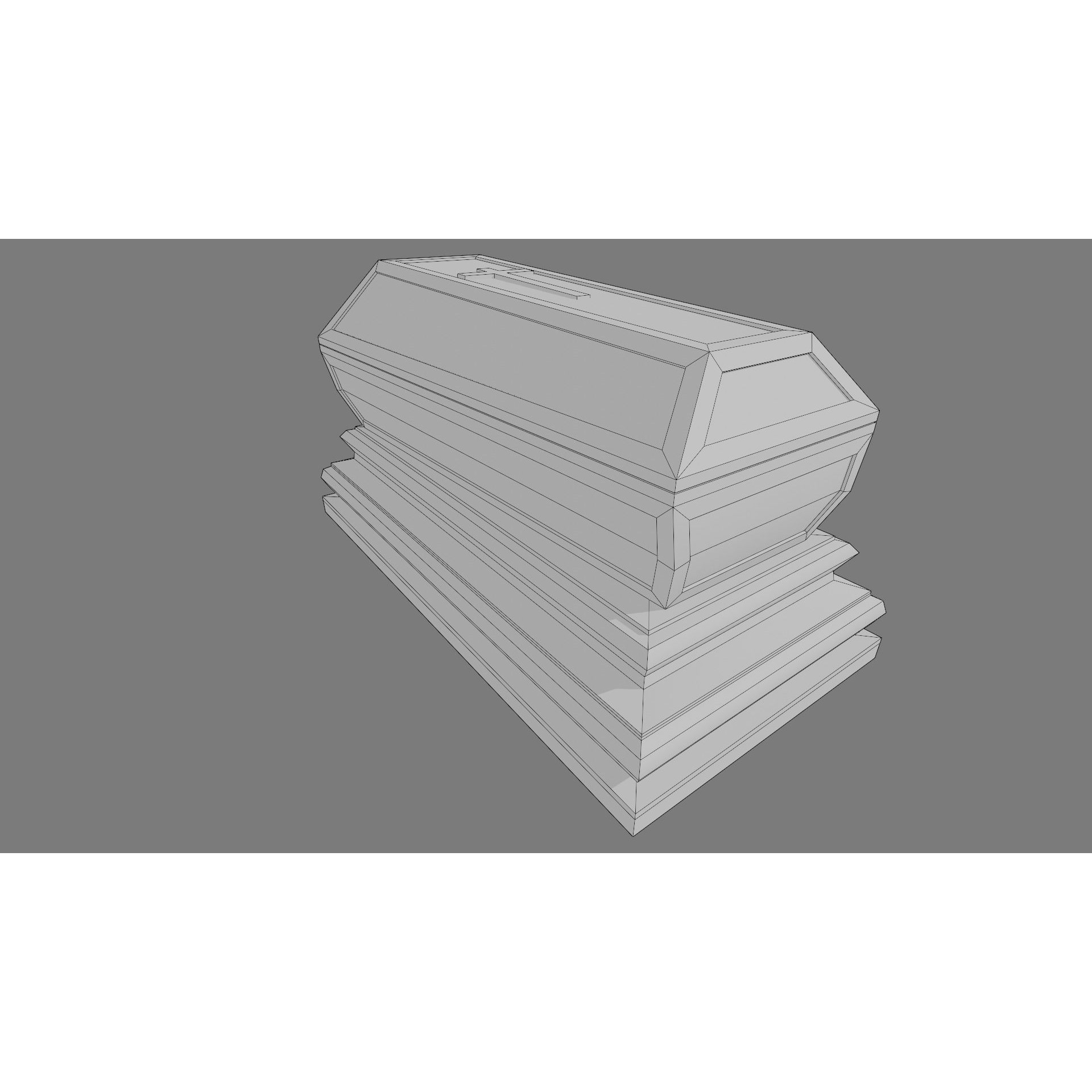 Cemetery Gravestone Set 3D Model – Low Poly Game Ready with PBR Textures - View 24