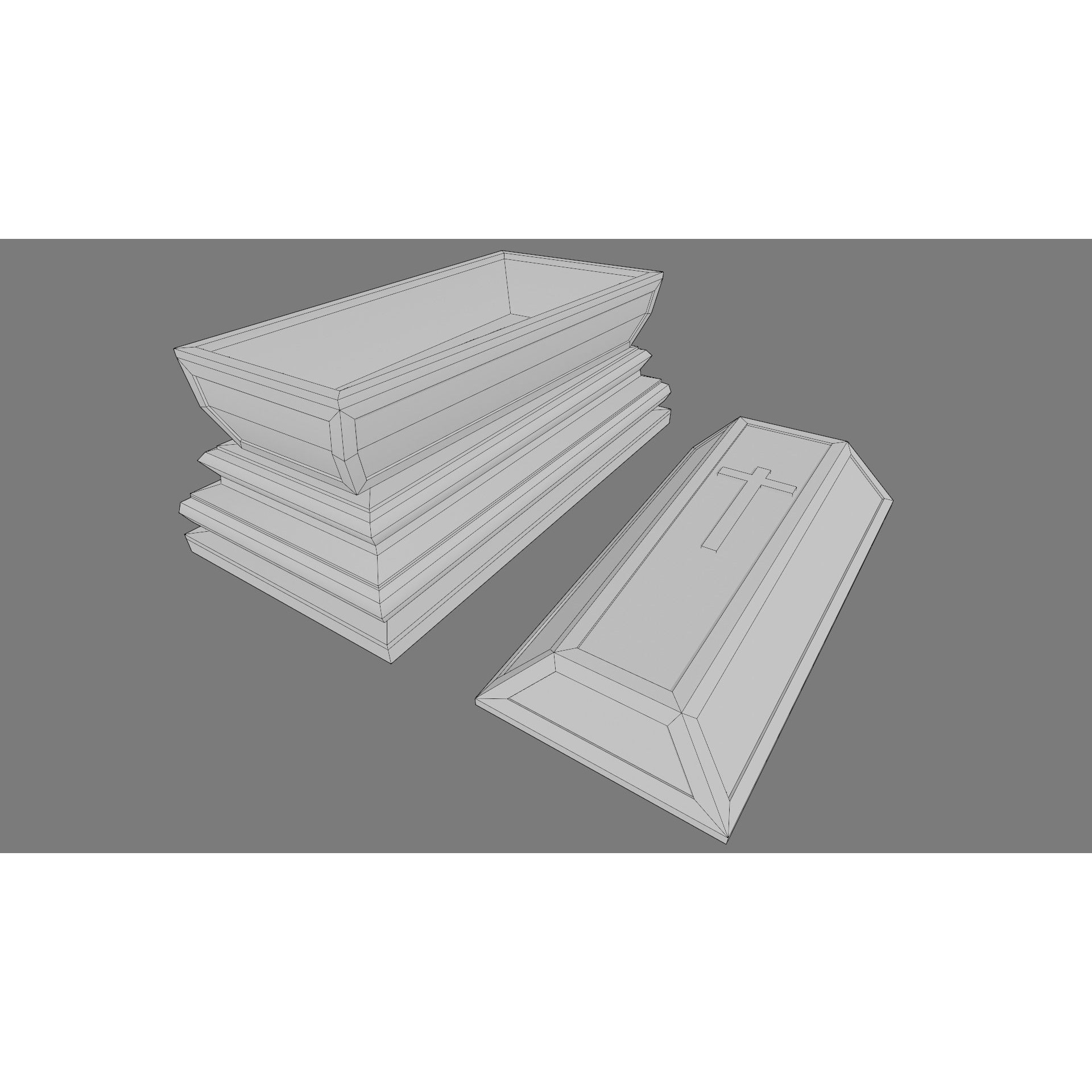 Cemetery Gravestone Set 3D Model – Low Poly Game Ready with PBR Textures - View 26