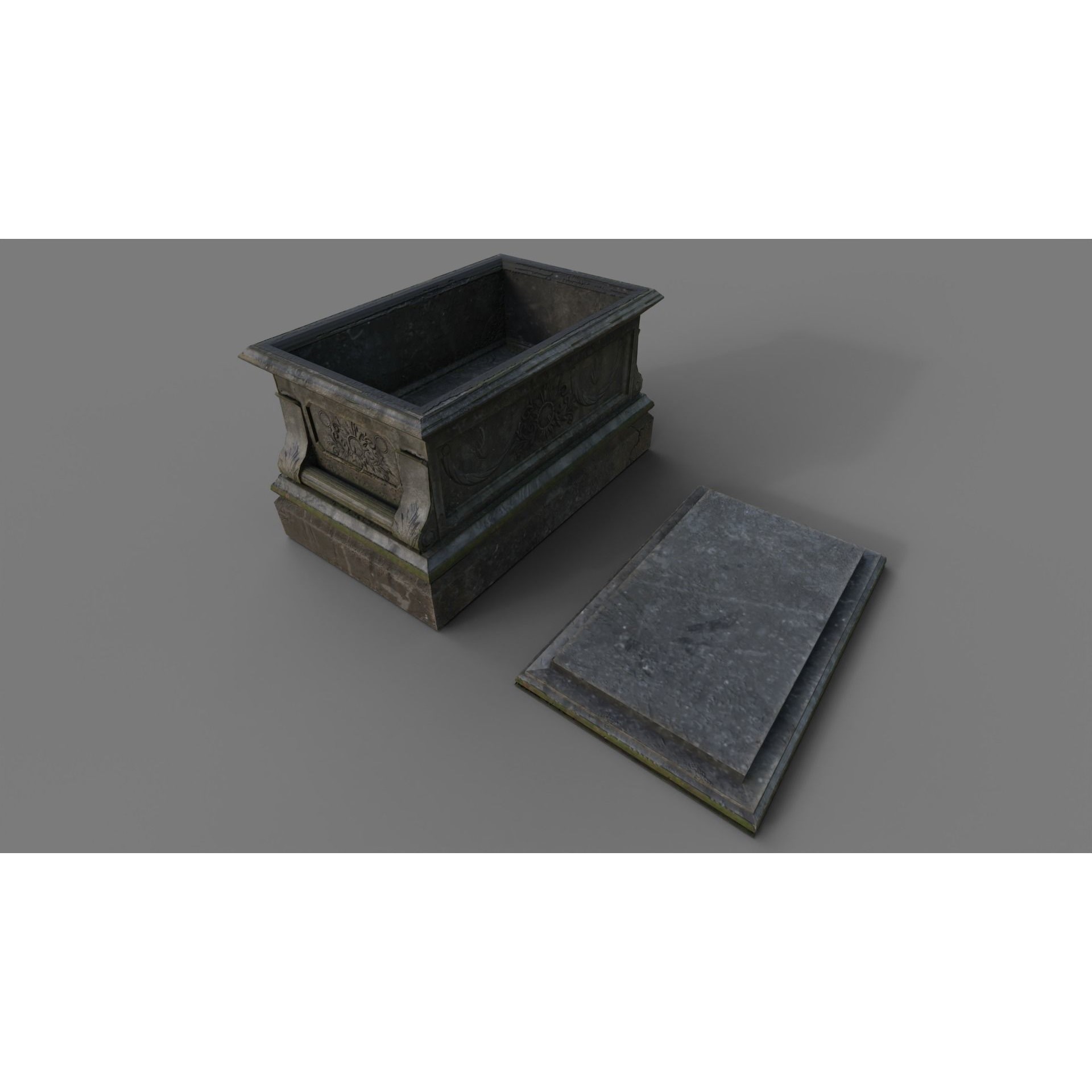Cemetery Gravestone Set 3D Model – Low Poly Game Ready with PBR Textures - View 31