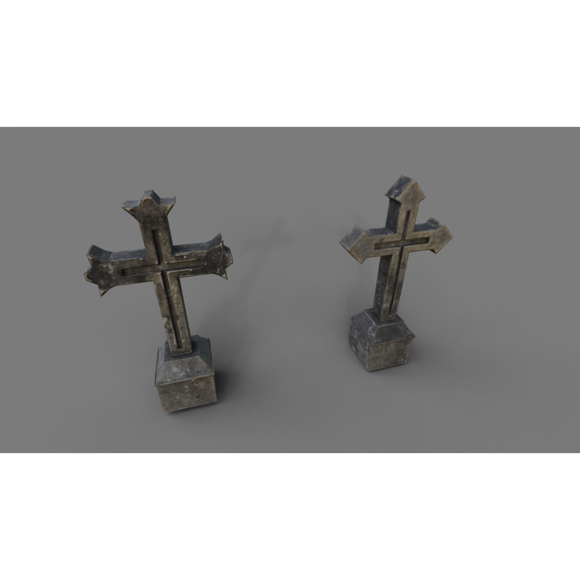 Cemetery Gravestone Set 3D Model – Low Poly Game Ready with PBR Textures - View 35