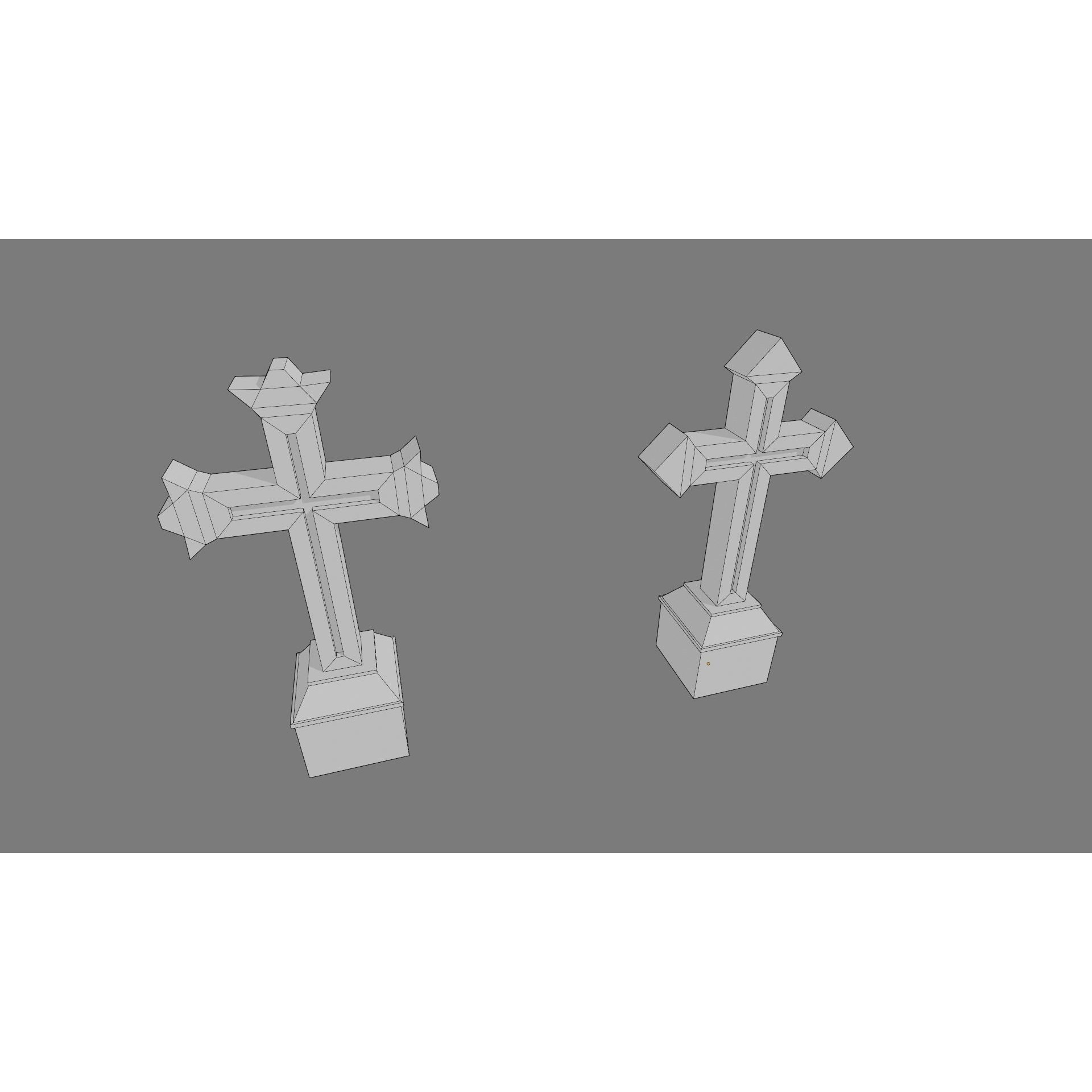 Cemetery Gravestone Set 3D Model – Low Poly Game Ready with PBR Textures - View 36