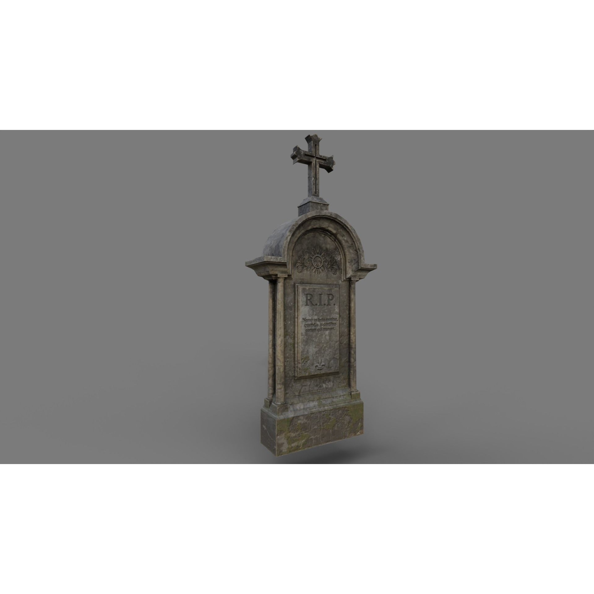 Cemetery Gravestone Set 3D Model – Low Poly Game Ready with PBR Textures - View 9