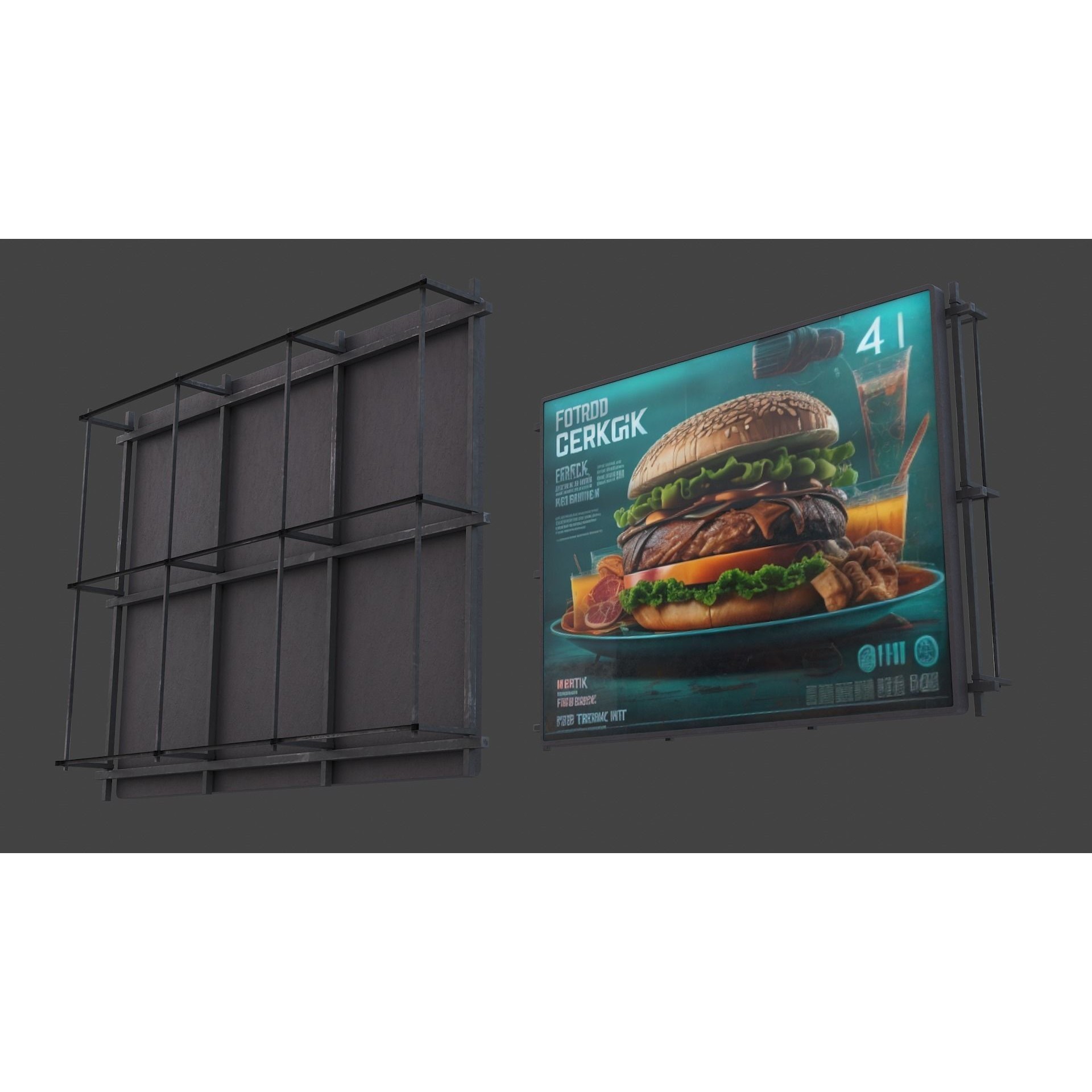 Cyberpunk City Asset Pack 3D Model – Low/Mid Poly Game Asset, PBR Textures - View 17