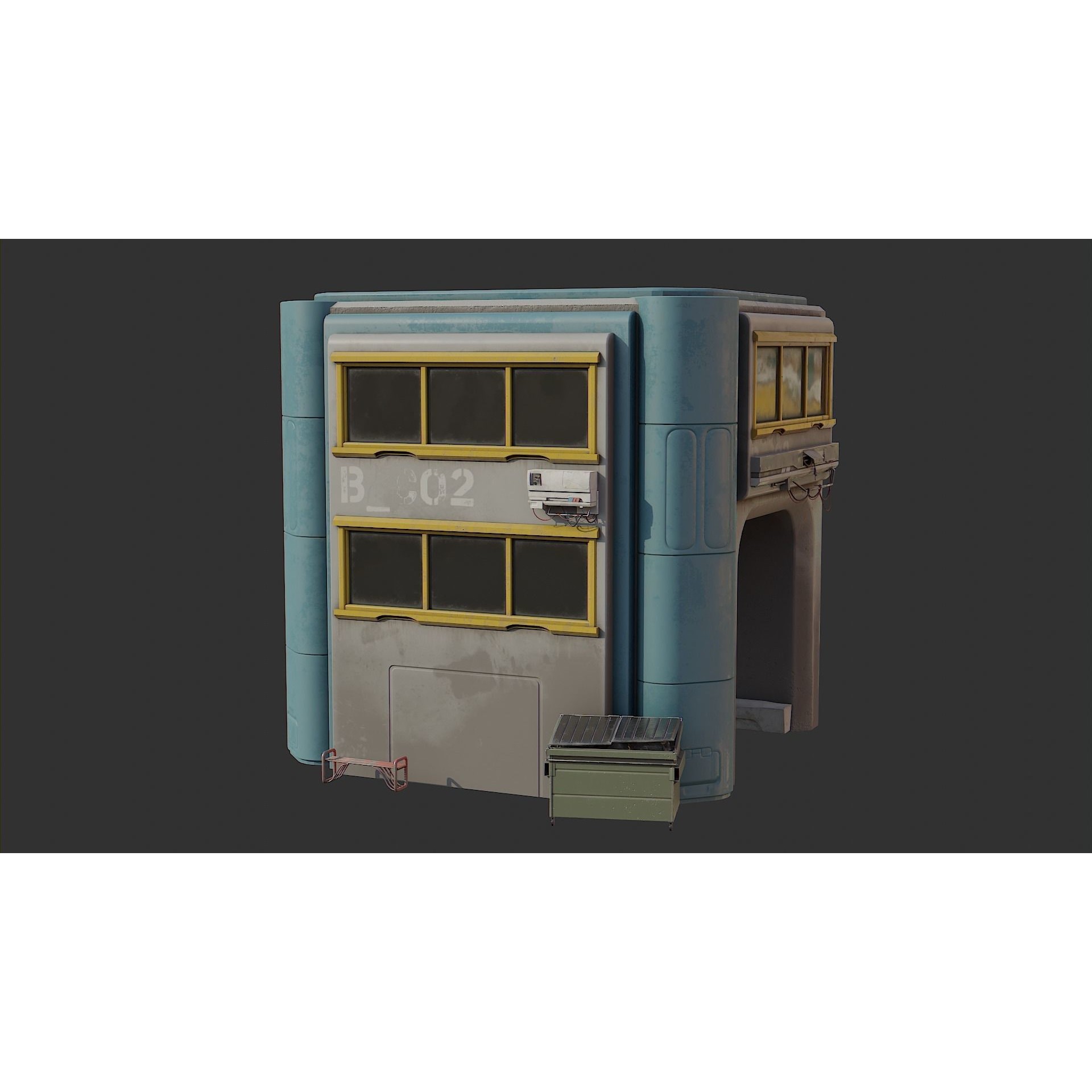 Cyberpunk City Asset Pack 3D Model – Low/Mid Poly Game Asset, PBR Textures - View 8