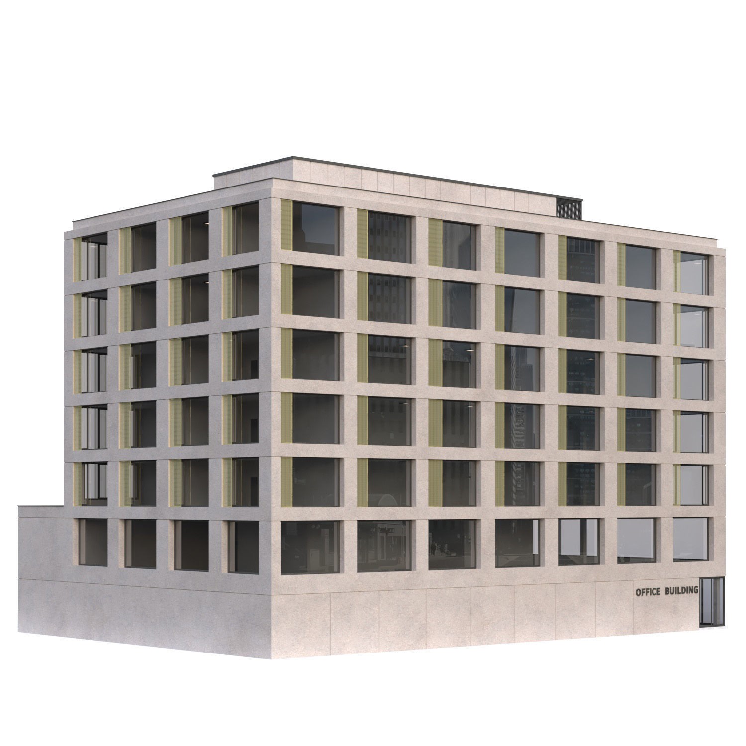 Office Building 3D Model – Contemporary Architecture with Interior Details - View 3